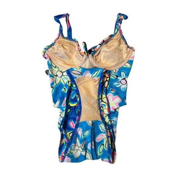 Other Vintage Floral One-Piece Swimsuit – Made in Canada – Y2K Size ONE SIZE - 5 Thumbnail