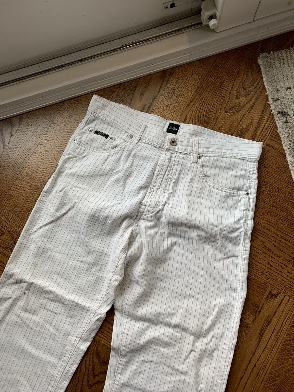 Hugo Vintage Hugo Boss Pants Pinstripe Pants White Jeans Jacksons Size US 34 / EU 50 - 3 Thumbnail