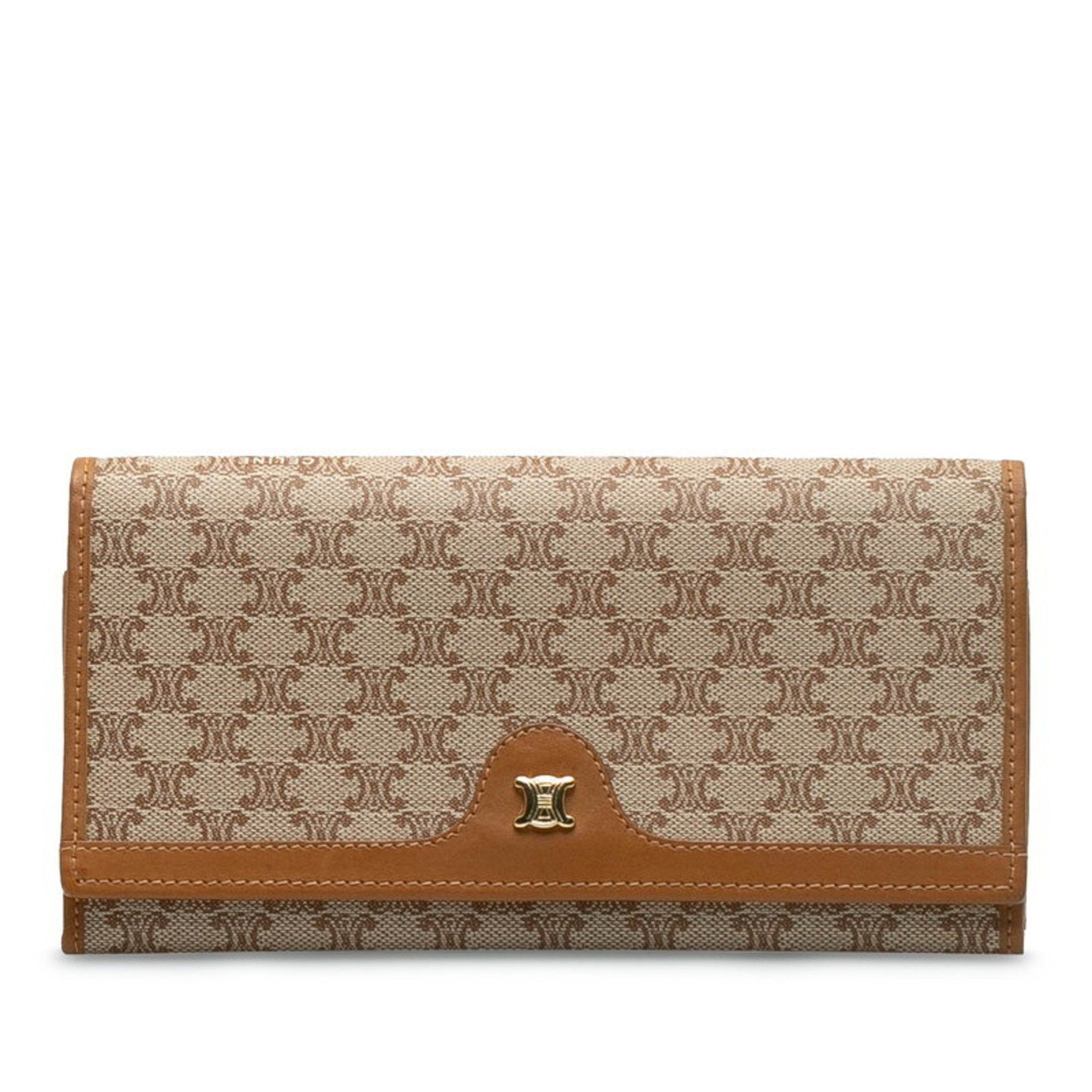 image of Celine Céline Macadam Wallet in Camel, Women's