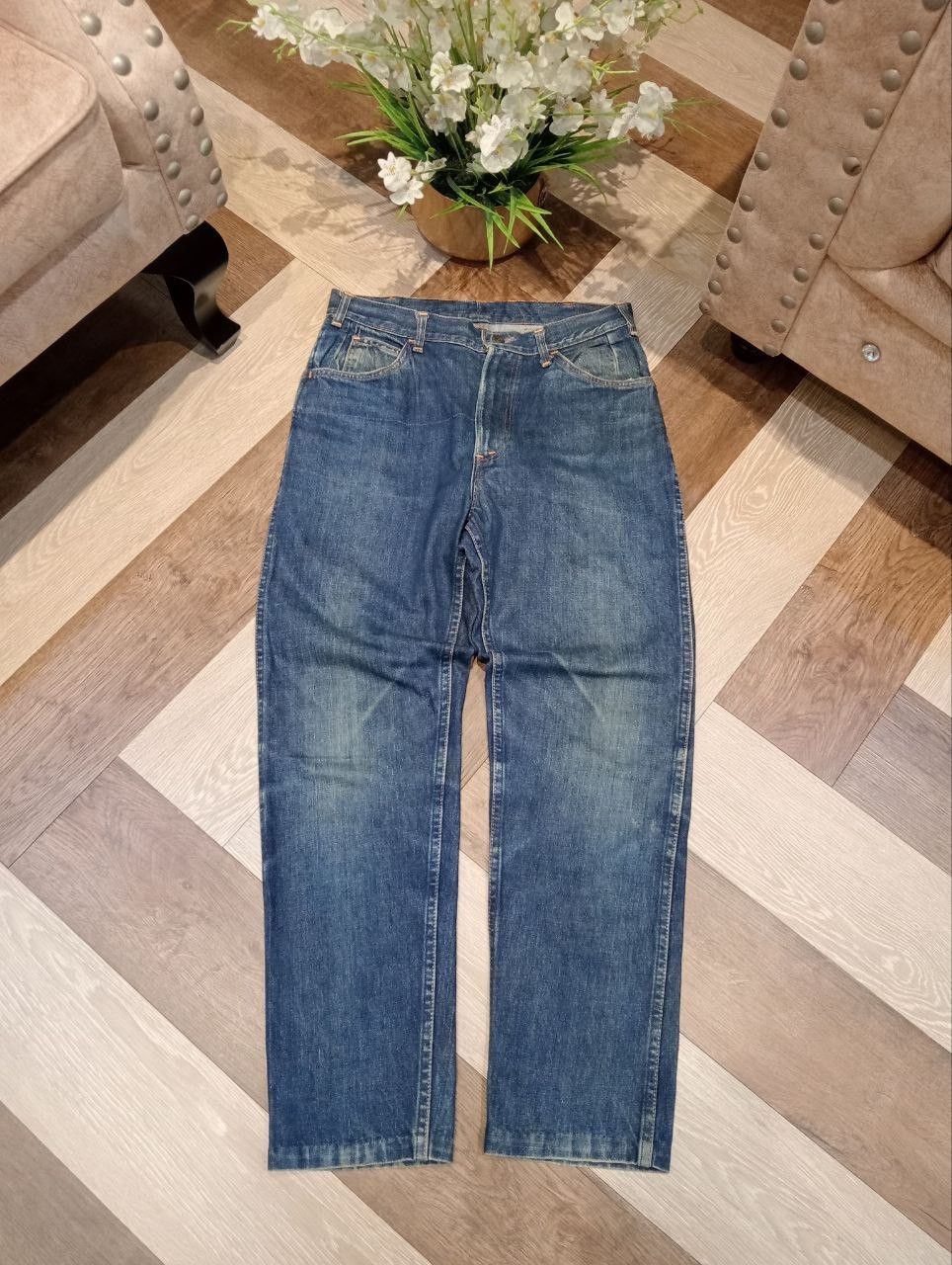 Levi's Vintage Clothing VINTAGE LEVI'S CAPITAL E ORANGE TAG BLUE DENIM PANTS Size US 31 - 1 Thumbnail