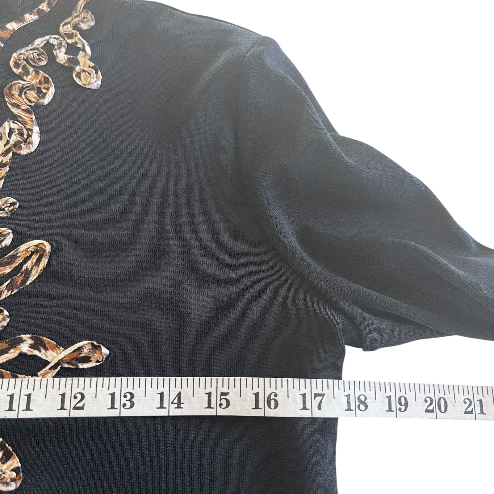 Other Ming Wang Black Leopard Print Cardigan Sweater Jacket Size S / US 4 / IT 40 - 7 Thumbnail