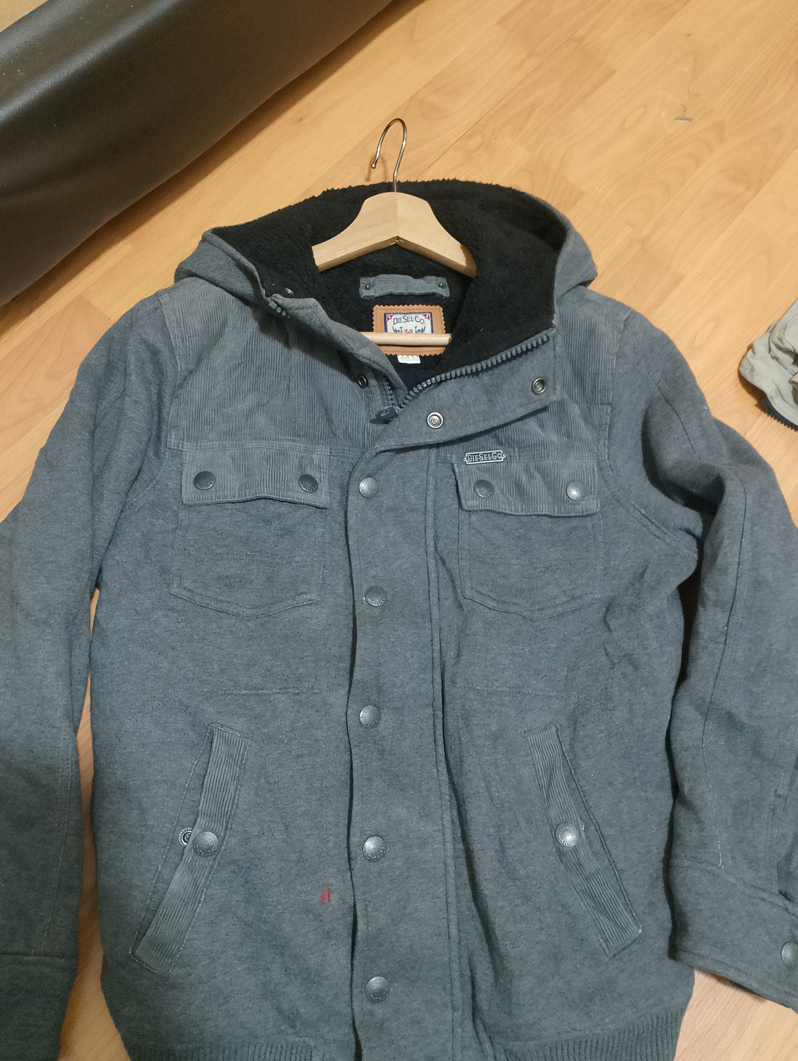 Diesel × Diesel Black Gold Diesel Washed Gray Zip Up Hoodie AvantGarde Jacket Y2K Size US S / EU 44-46 / 1 - 1 Thumbnail