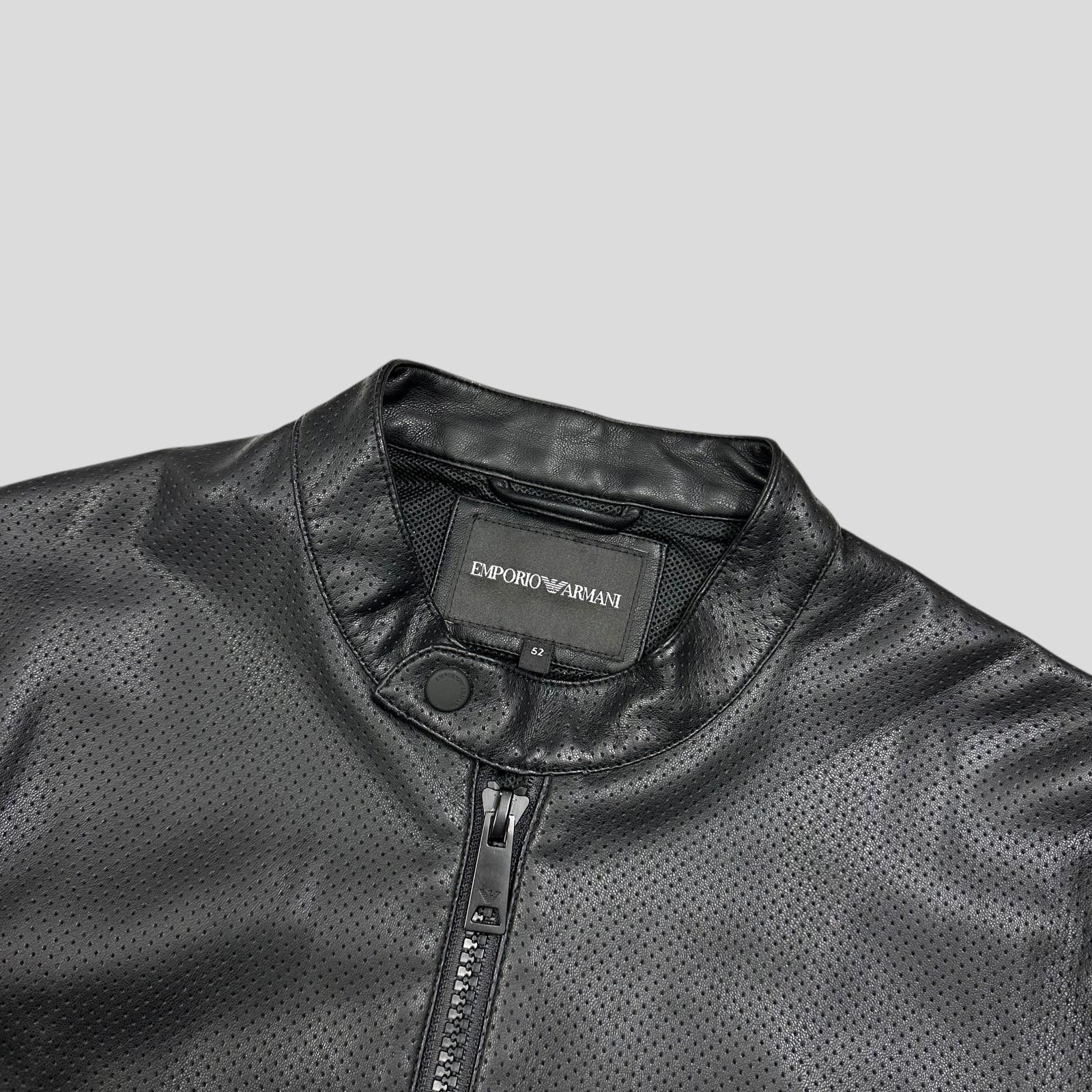Armani Emporio Armani Perforated Vinyl Mesh Moto Jacket - IT52 (M) Size US M / EU 48-50 / 2 - 4 Thumbnail