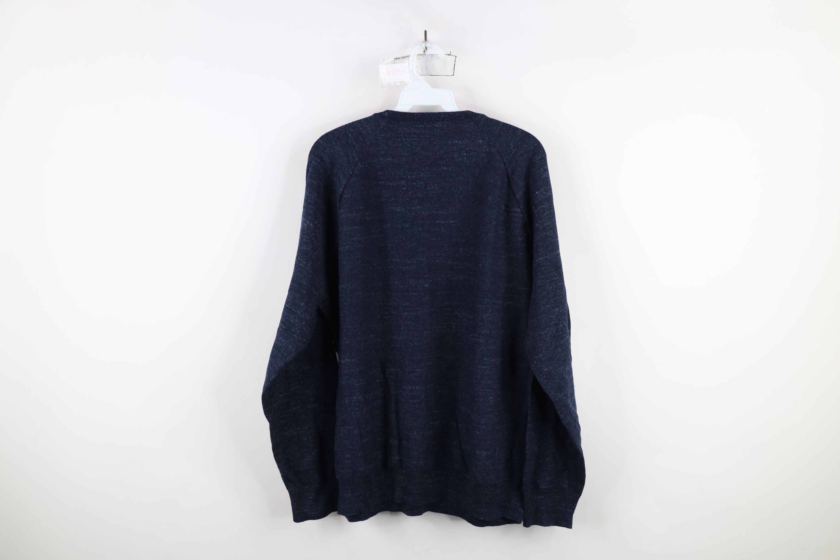 J.Crew × Vintage New J Crew Raglan Budded Cotton Knit Crewneck Sweater Blue Size US XL / EU 56 / 4 - 7 Thumbnail