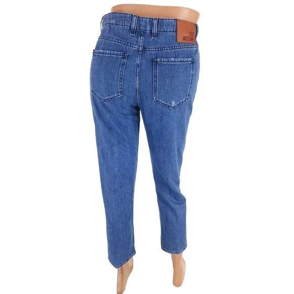 Love Moschino Love Moschino Heart Patch High Rise Straight Jeans 26 Blue Size 28" / US 6 / IT 42 - 12 Thumbnail