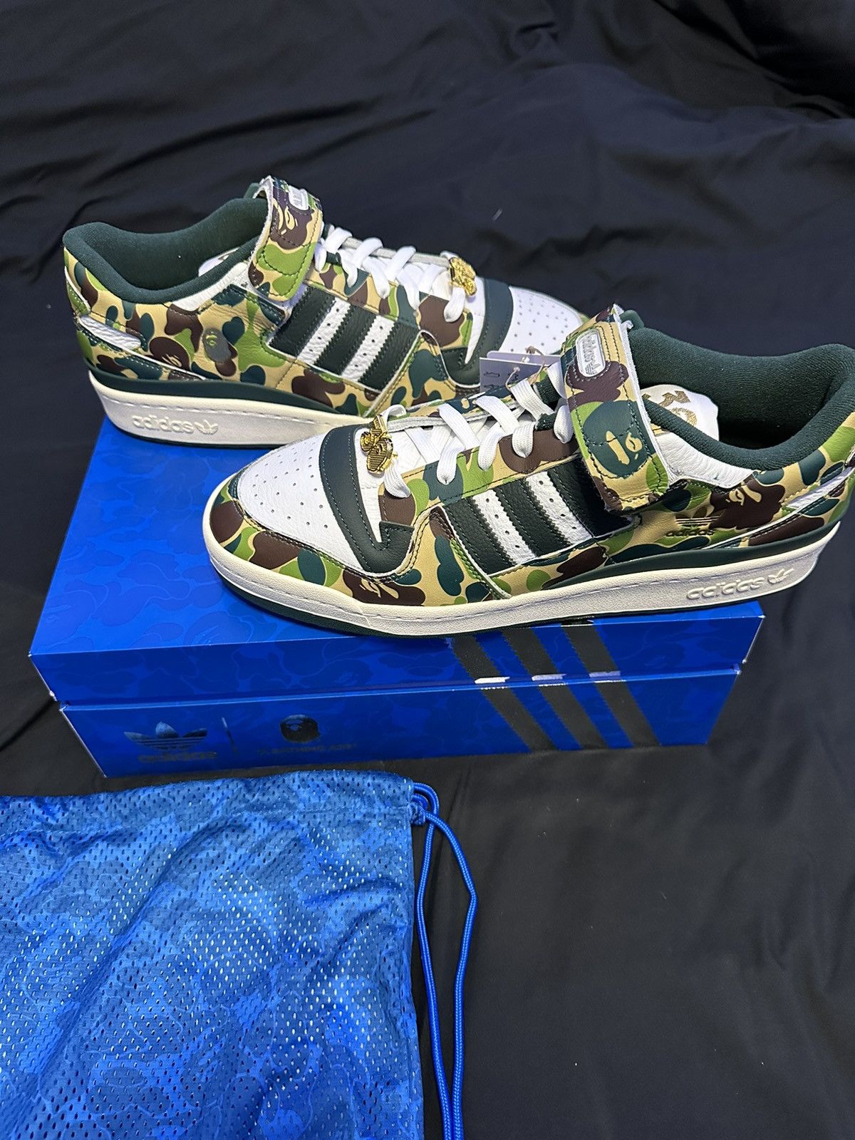 image of Bapesta Adidas Forums Shoes in Green, Men's (Size 11.5)