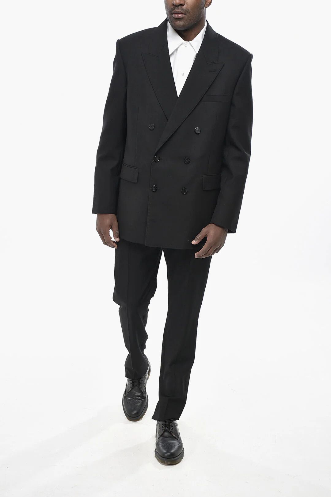 Saint Laurent Paris og1mm0426 Double-Breasted Wool Jacket in Black Size US M / EU 48-50 / 2 - 4 Thumbnail
