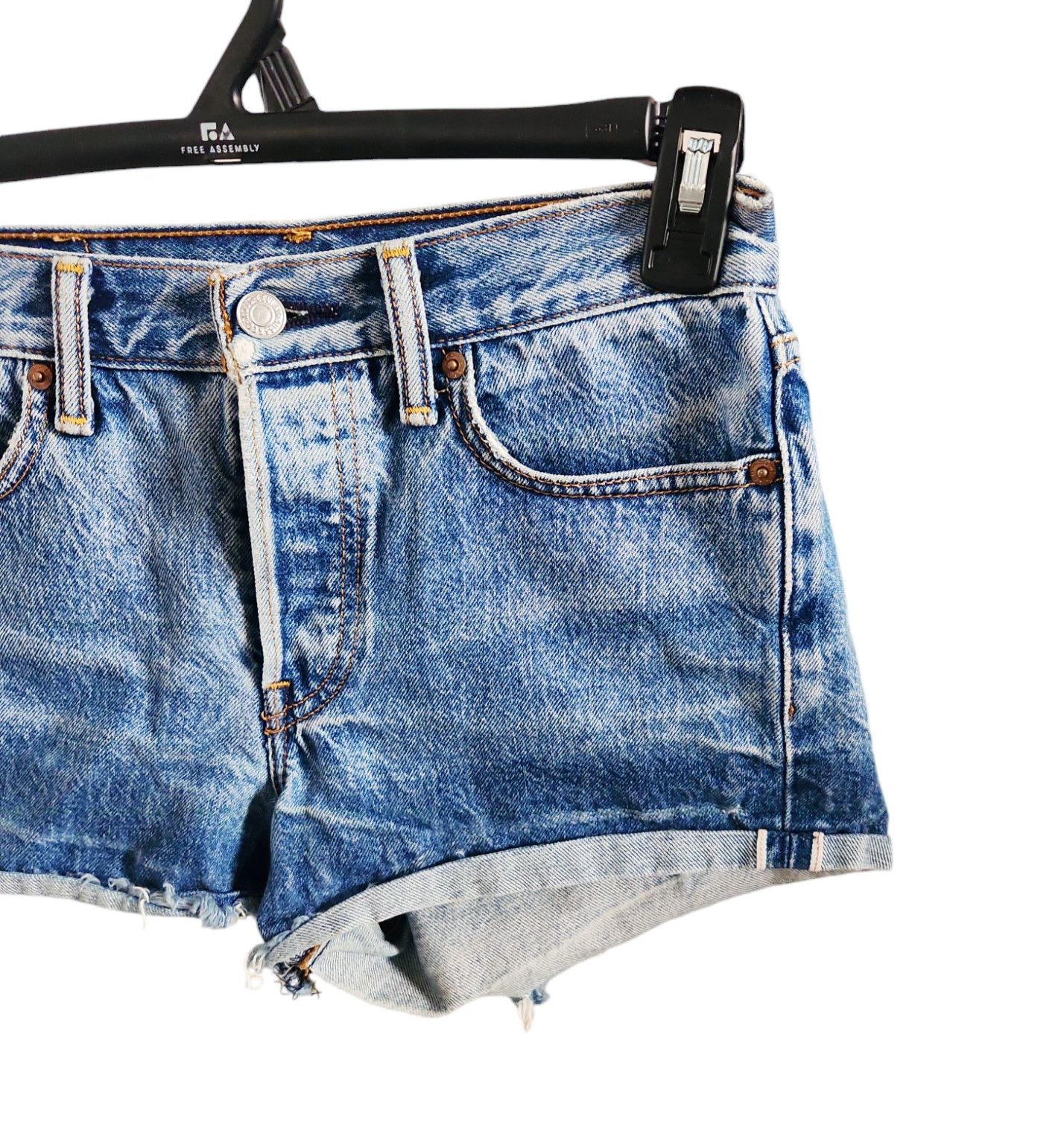 Levi's Levi's Women's Short Distressed Premium Denim Shorts Size 25 Size 25" / US 0 / IT 36 - 2 Thumbnail