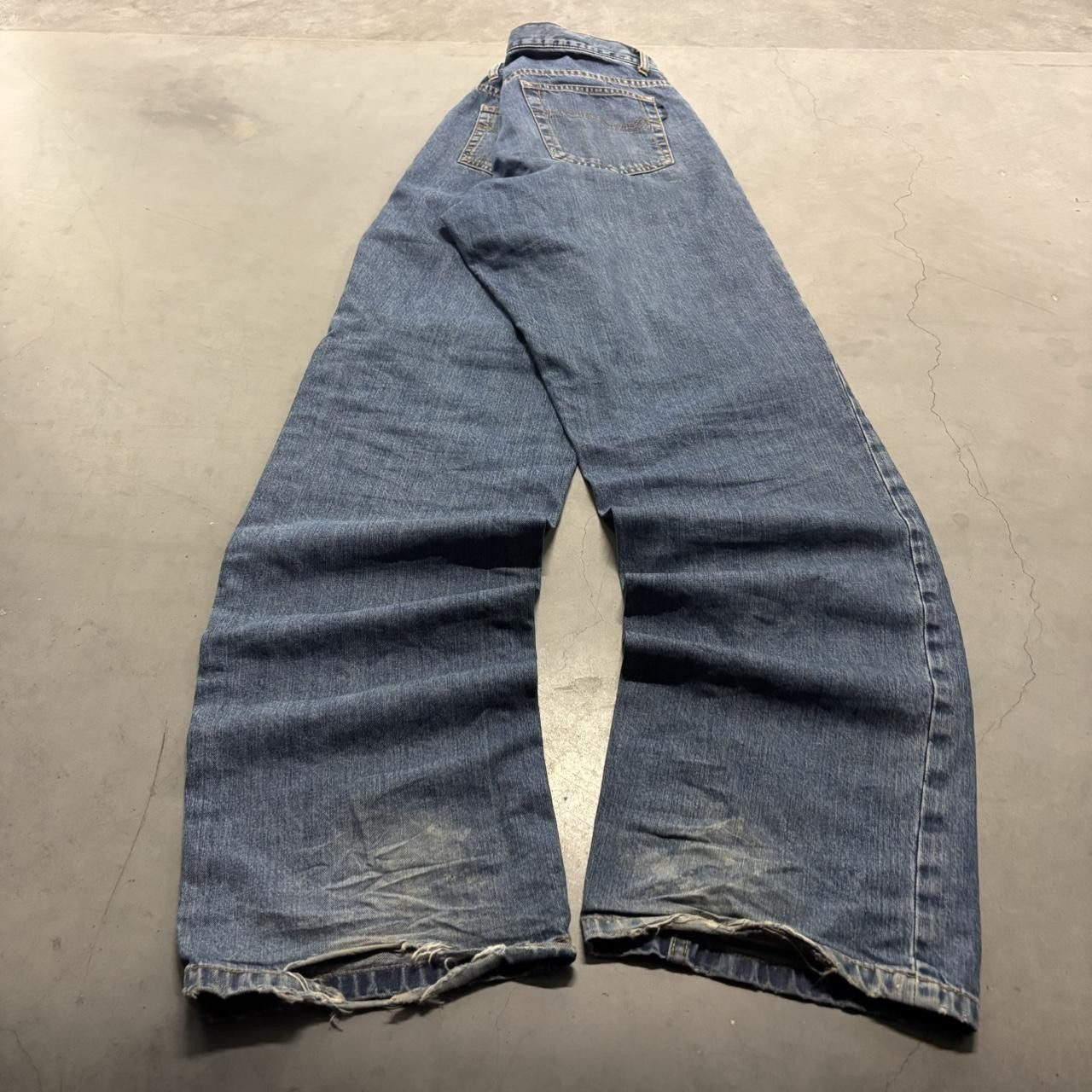 Vintage Crazy Vintage Y2K/2000s Super Baggy Streetwear Workwear Tall Dark Wash Denim Jeans! Size US 32 / EU 48 - 6 Thumbnail
