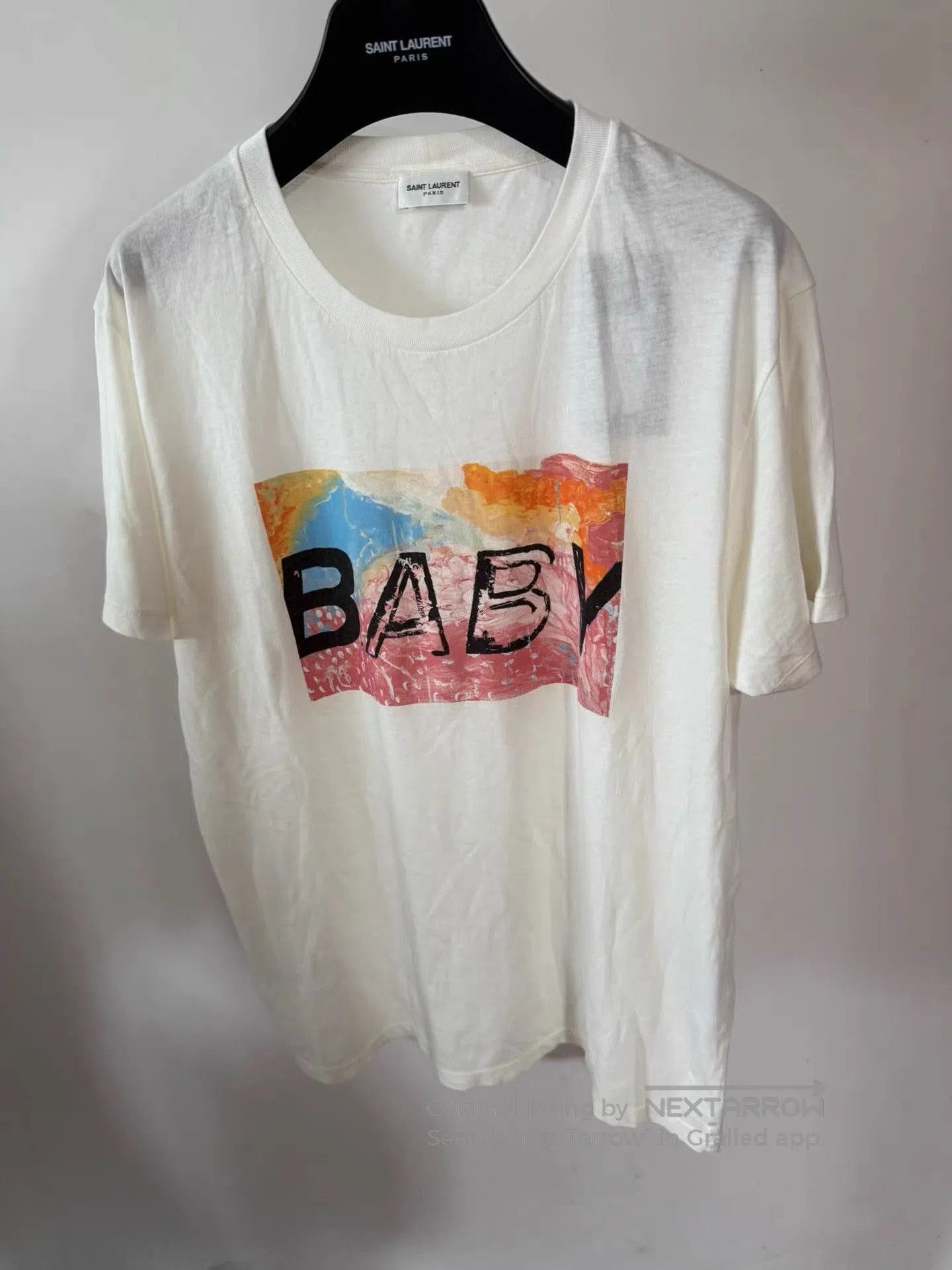 Saint Laurent Paris White Graphic Short Sleeve T-Shirt. Size US XL / EU 56 / 4 - 1 Thumbnail