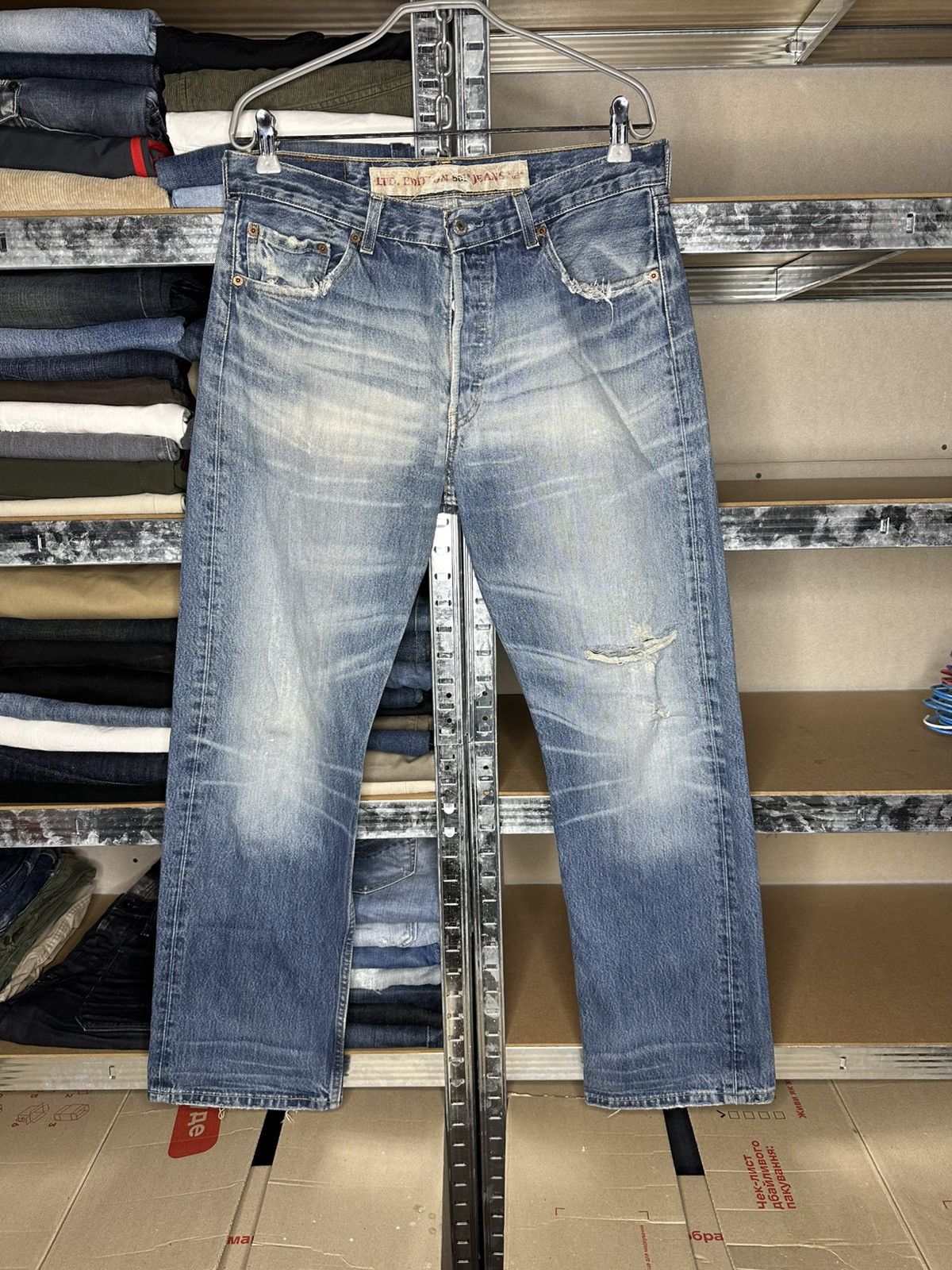 Levi’s 501 LTD Edition Distressed Denim Jeans Size 34x32