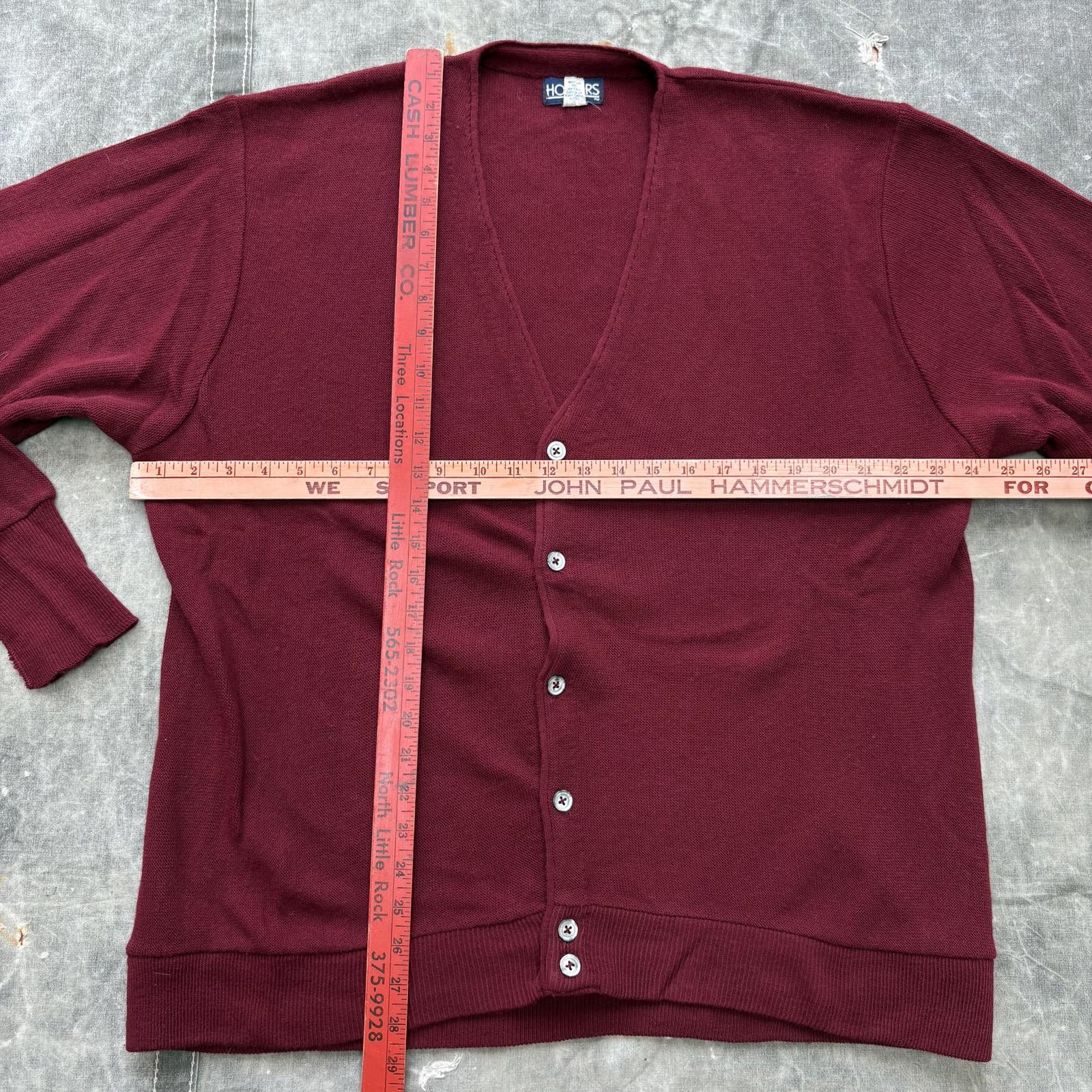 Vintage Vintage 80s 90s Burgundy Skater Grunge Knit Sweater Cardigan Size US XL / EU 56 / 4 - 3 Thumbnail