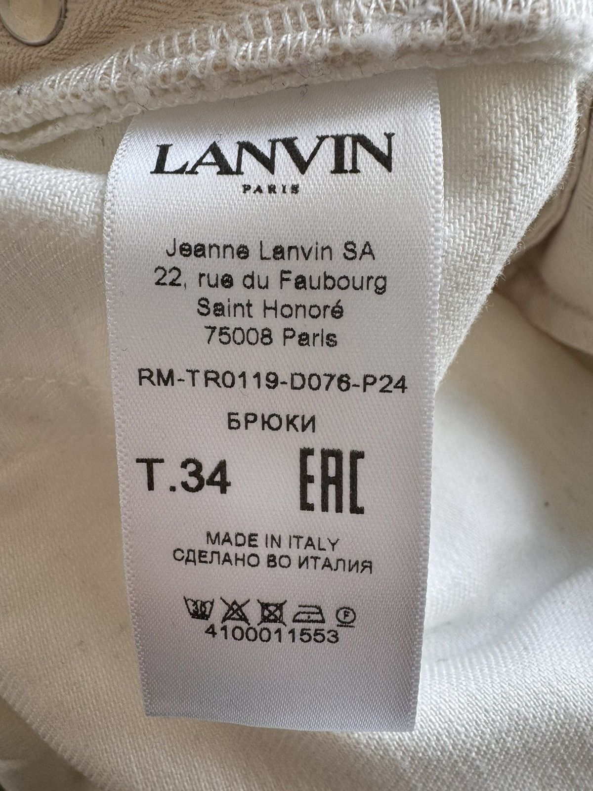 Lanvin ****RARE WHITE LANVIN JEANS Size US 34 / EU 50 - 4 Thumbnail