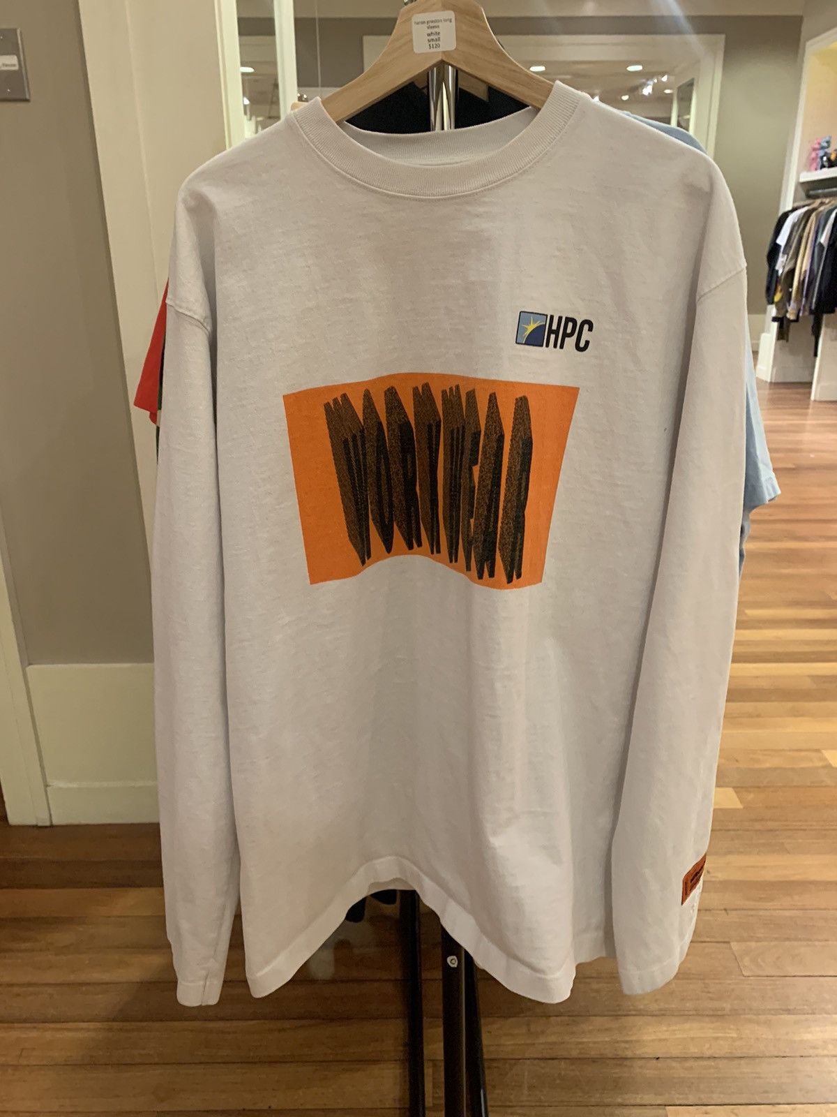 image of Heron Preston Work Wear Long Sleeve in White, Men's (Size Small)