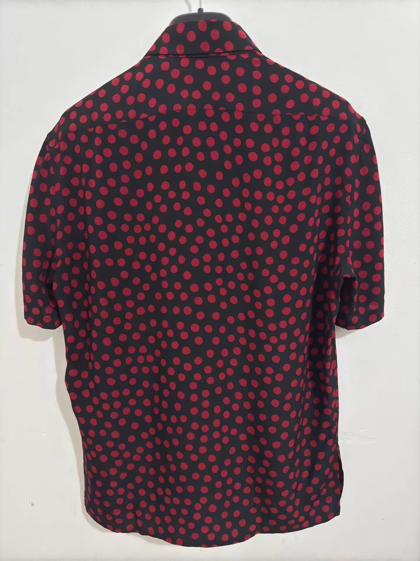 Saint Laurent Paris SLP 19FW Silk Black Red Polka Dot Polo Shirt 37 xs Size US XS / EU 42 / 0 - 2 Thumbnail