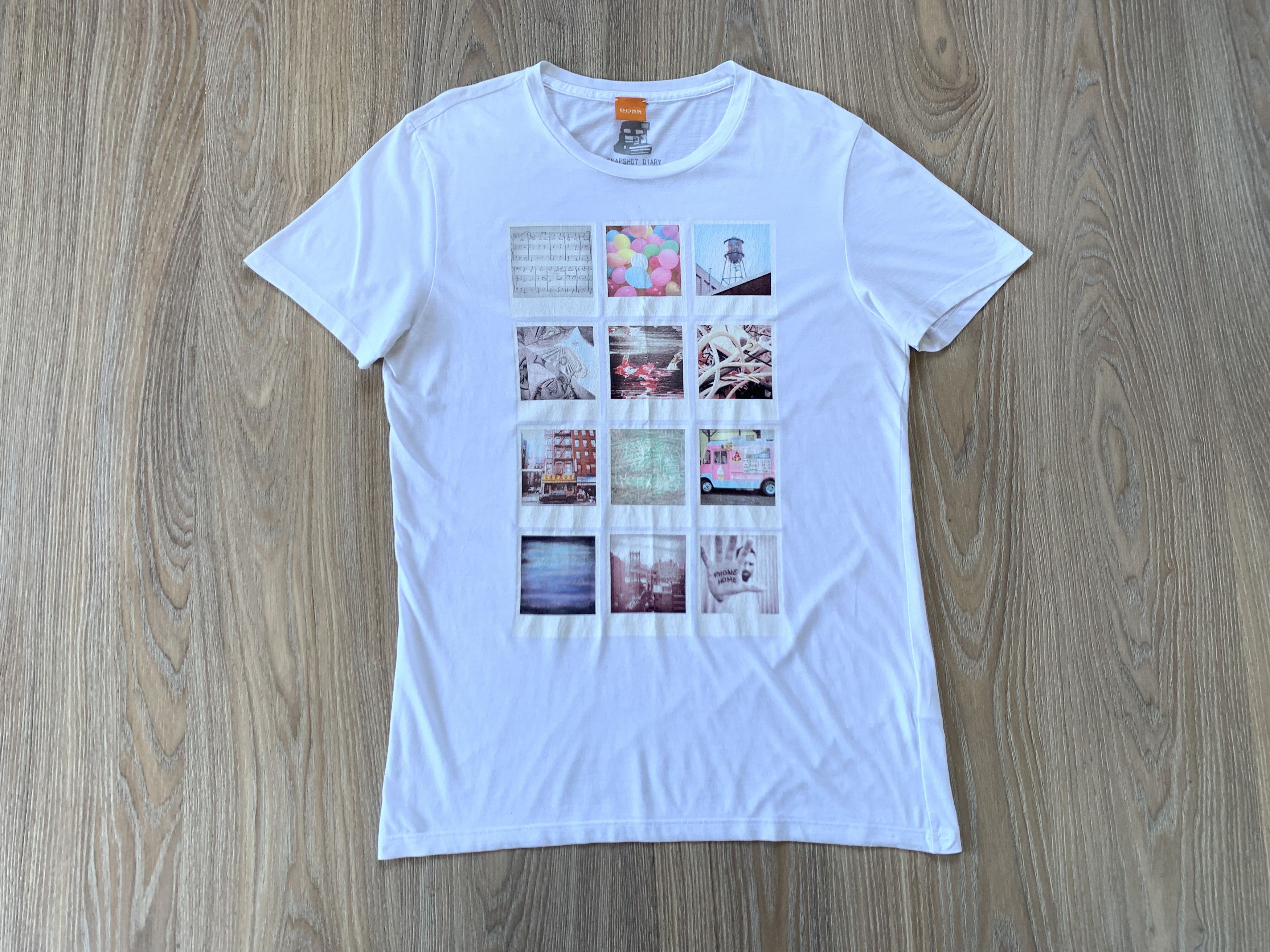 Hugo Boss Hugo Boss Orange Snapshot Diary White Printed T Shirt Size US M / EU 48-50 / 2 - 2 Thumbnail