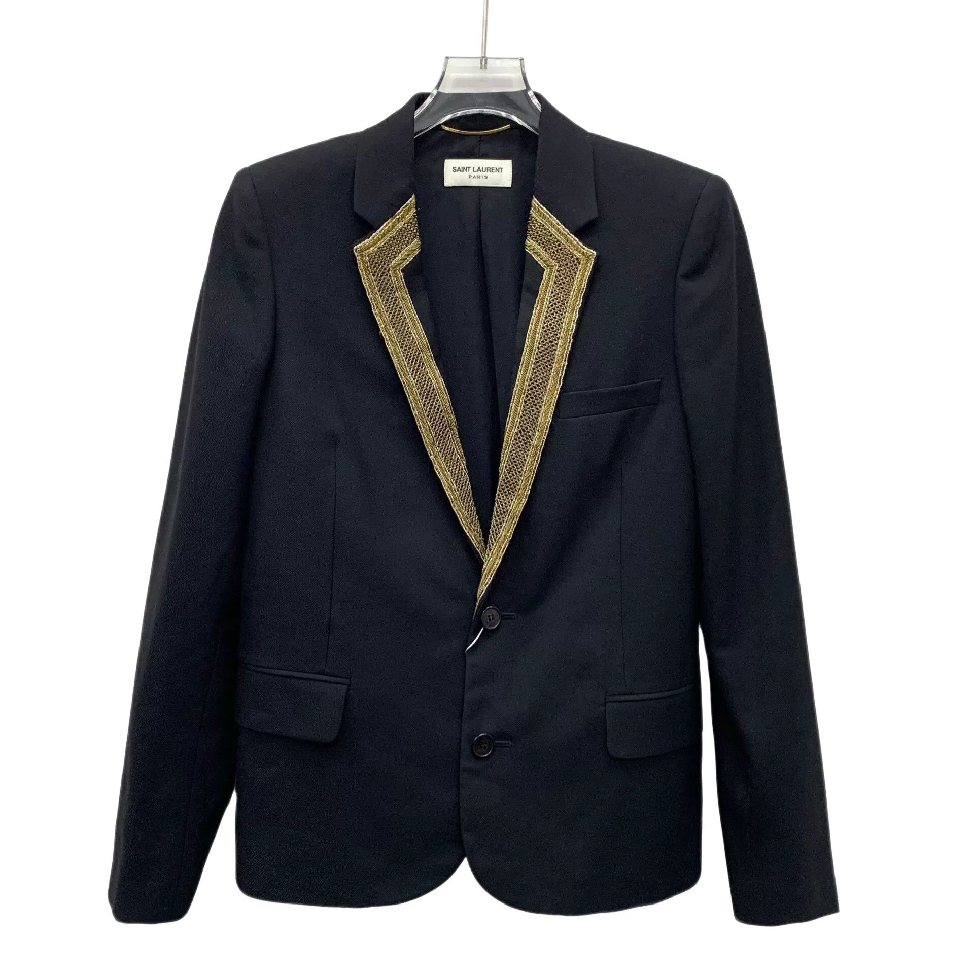 Saint Laurent Paris Saint Laurent Gold Embroidery Wool Blazer FR 38 Size S / US 4 / IT 40 - 1 Thumbnail