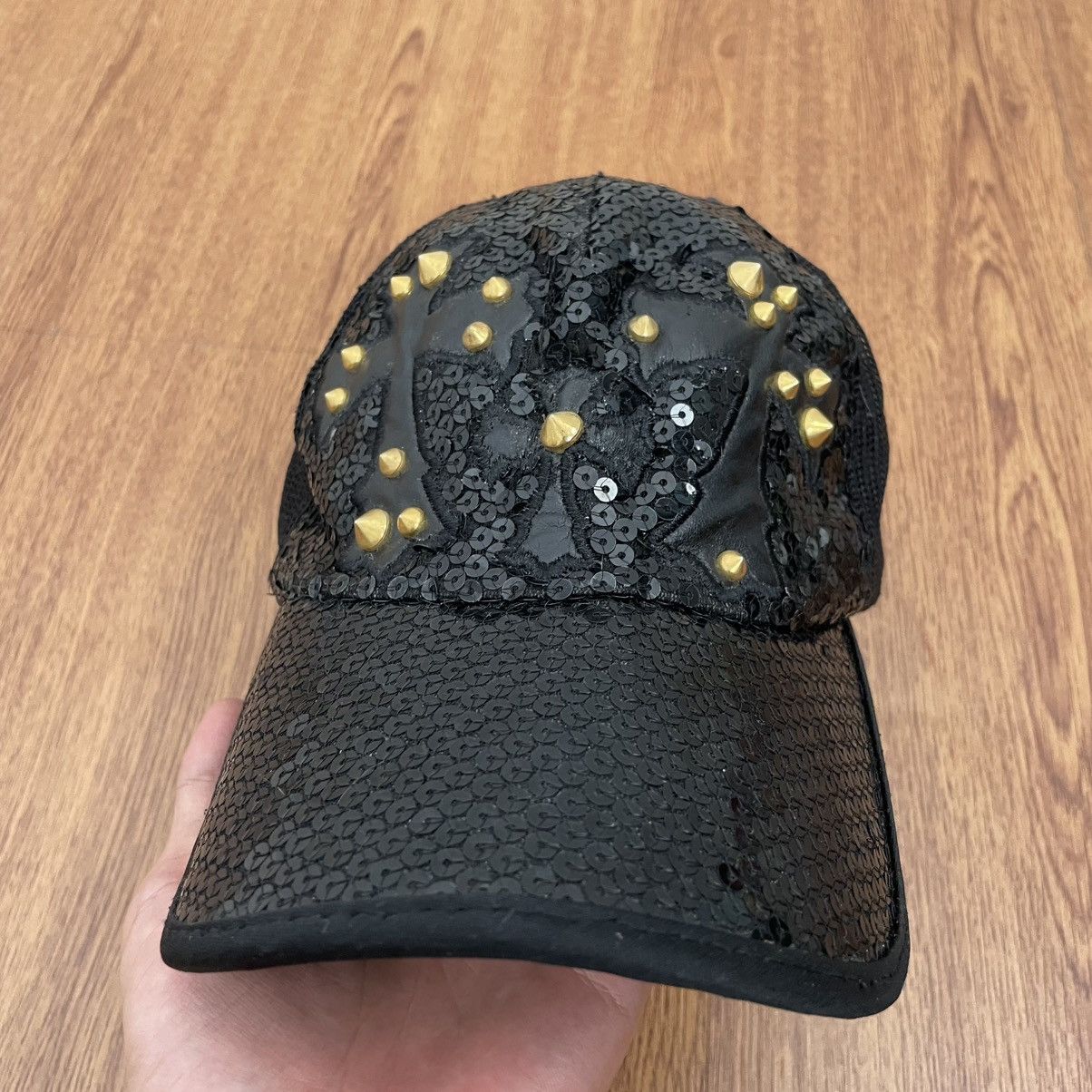 If Six Was Nine × Japanese Brand × Le Grande Bleu (L.G.B.) Black cross studded blink blink hat Size ONE SIZE - 2 Thumbnail