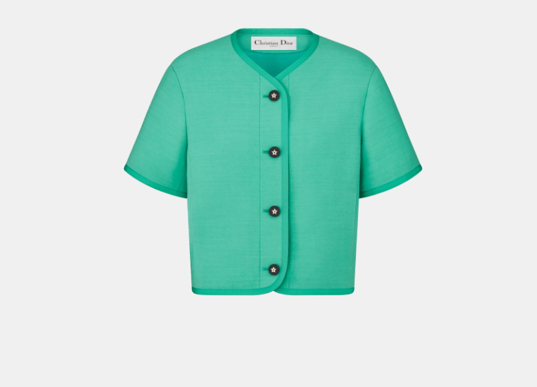 Dior o1w1db10925 441V40 Dioriviera Cropped Jacket in Aquamarina Size XS / US 0-2 / IT 36-38 - 1 Thumbnail