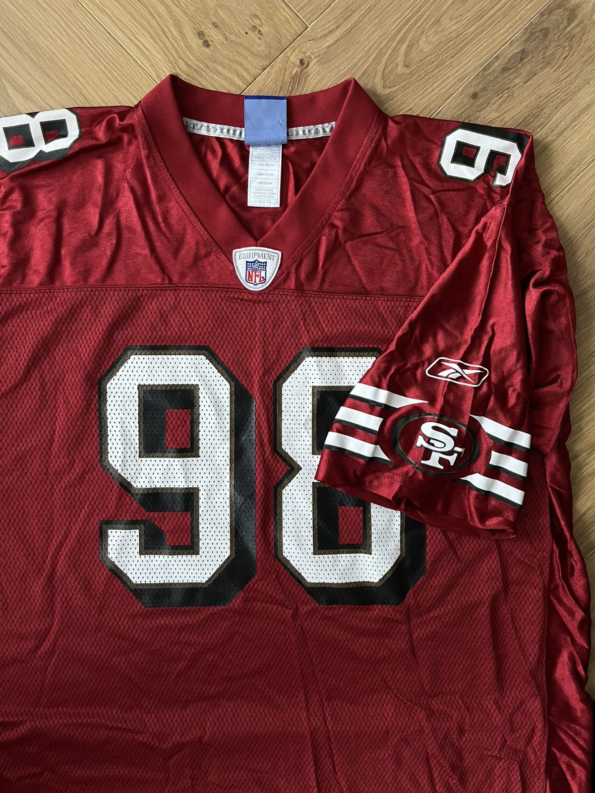Reebok 2005 San Francisco 49ers J. Peterson #98 Home Jersey Reebok Size US XL / EU 56 / 4 - 8 Thumbnail