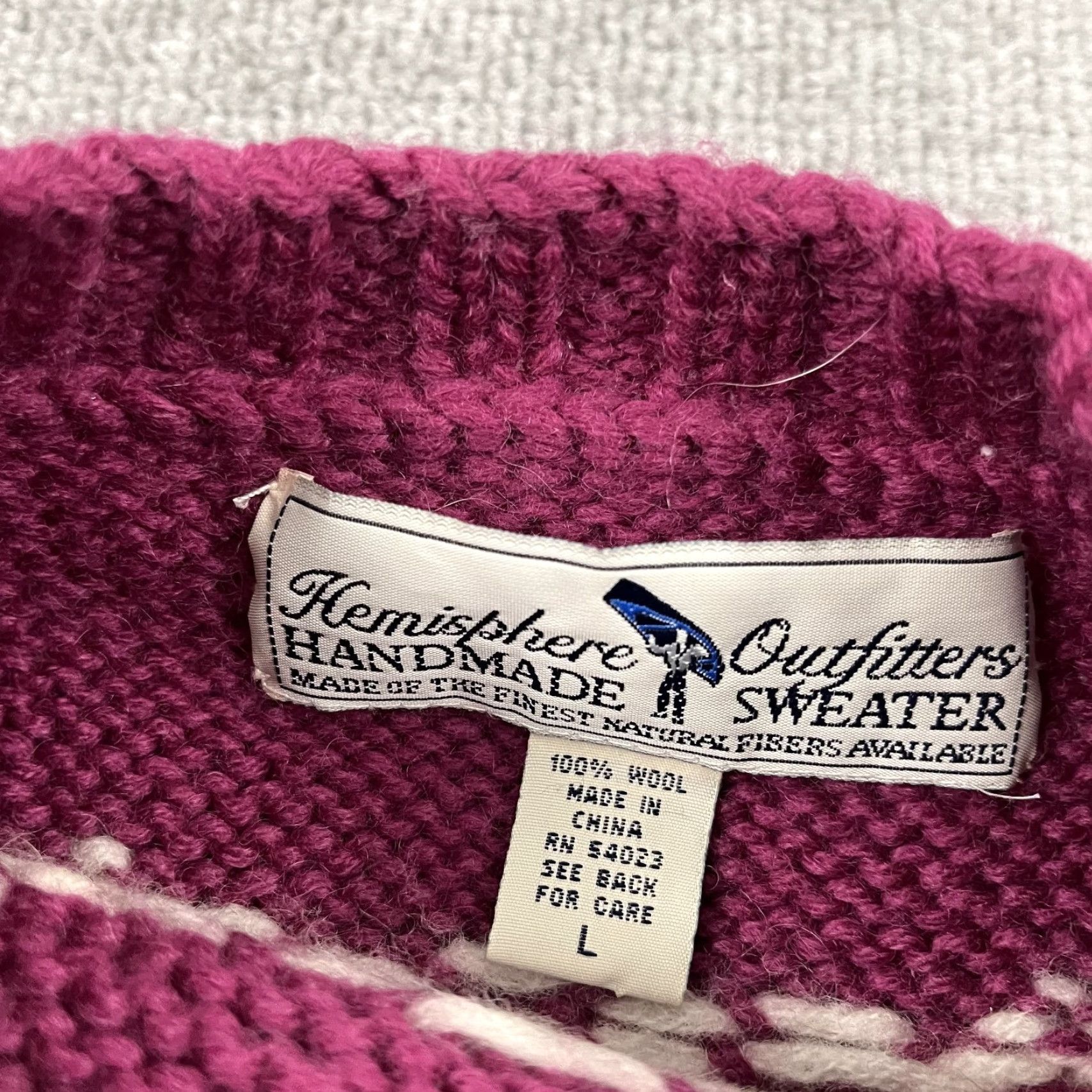 Pinko VTG Hemisphere Hand Made Sweater Adult Men Large Pink Wool Knit Reindeer Grandpa Size US L / EU 52-54 / 3 - 2 Thumbnail