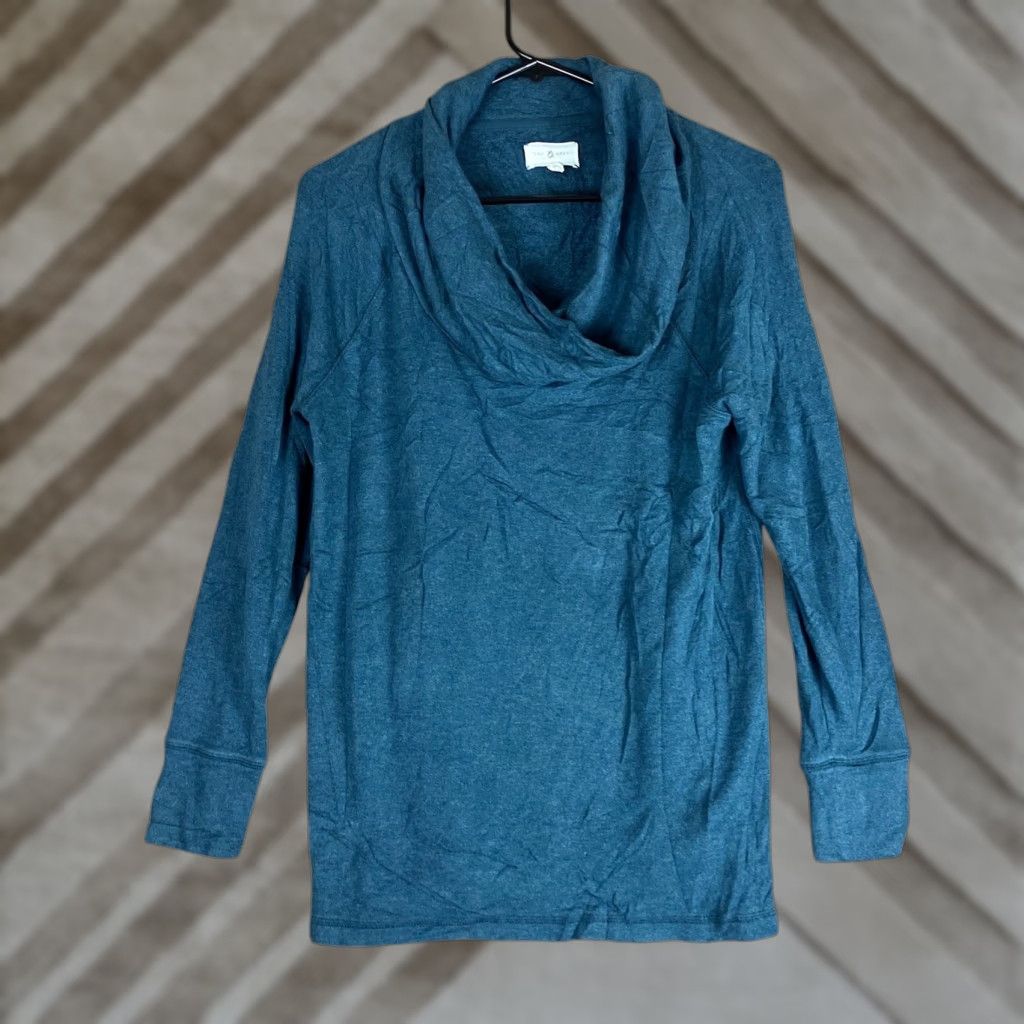 Lou & Grey Lou & Grey Womens Sweater Teal Cowl Neck Long Sleeve Soft Stretch Medium Size M / US 6-8 / IT 42-44 - 1 Thumbnail