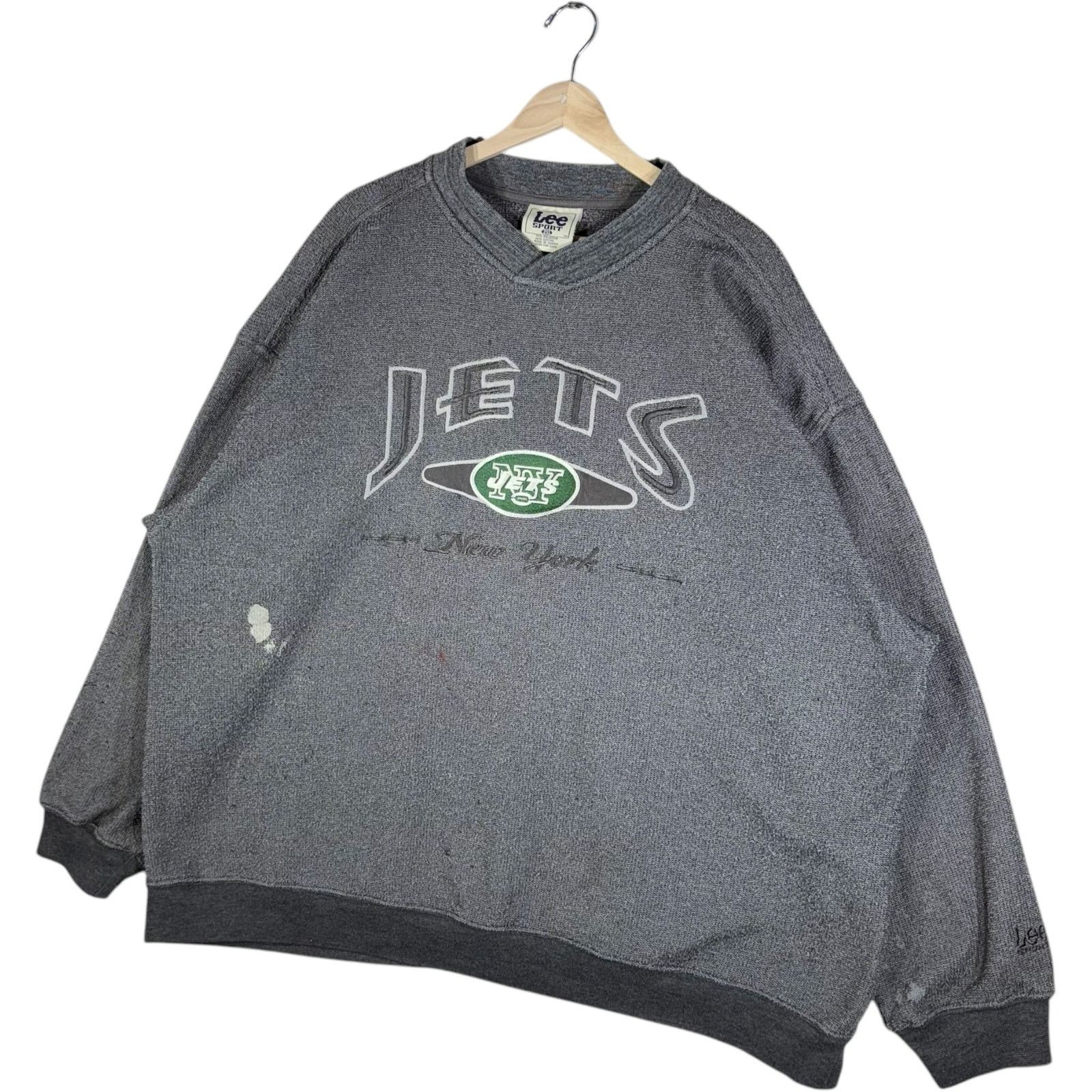 Lee Vintage Lee NY Jets Spellout Embroidered NFL Crewneck 2XL Size US XXL / EU 58 / 5 - 3 Thumbnail