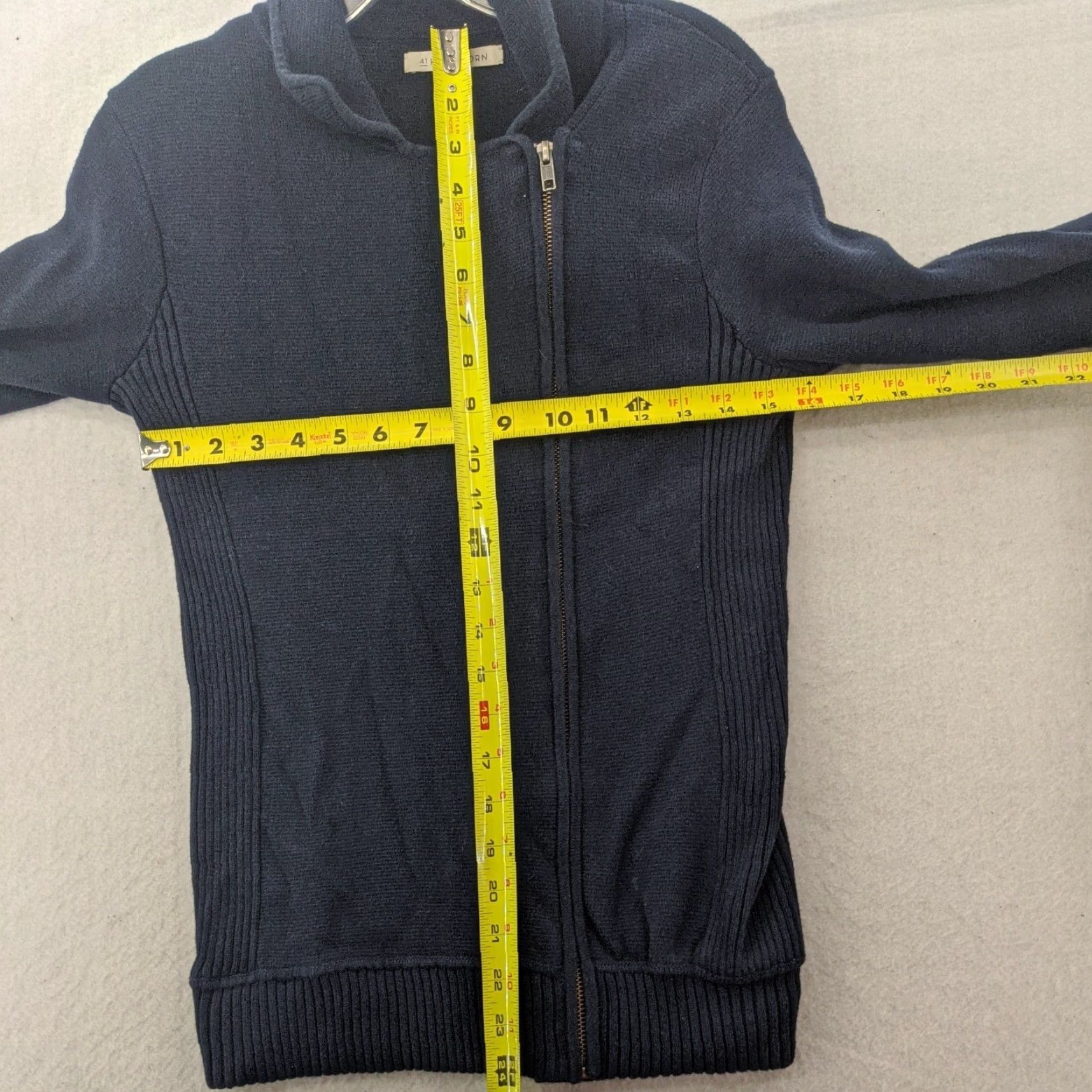 Vintage 41Hawthorn navy blue knit moto zipper sweater cardigan jacket L Womens Size L / US 10 / IT 46 - 2 Thumbnail