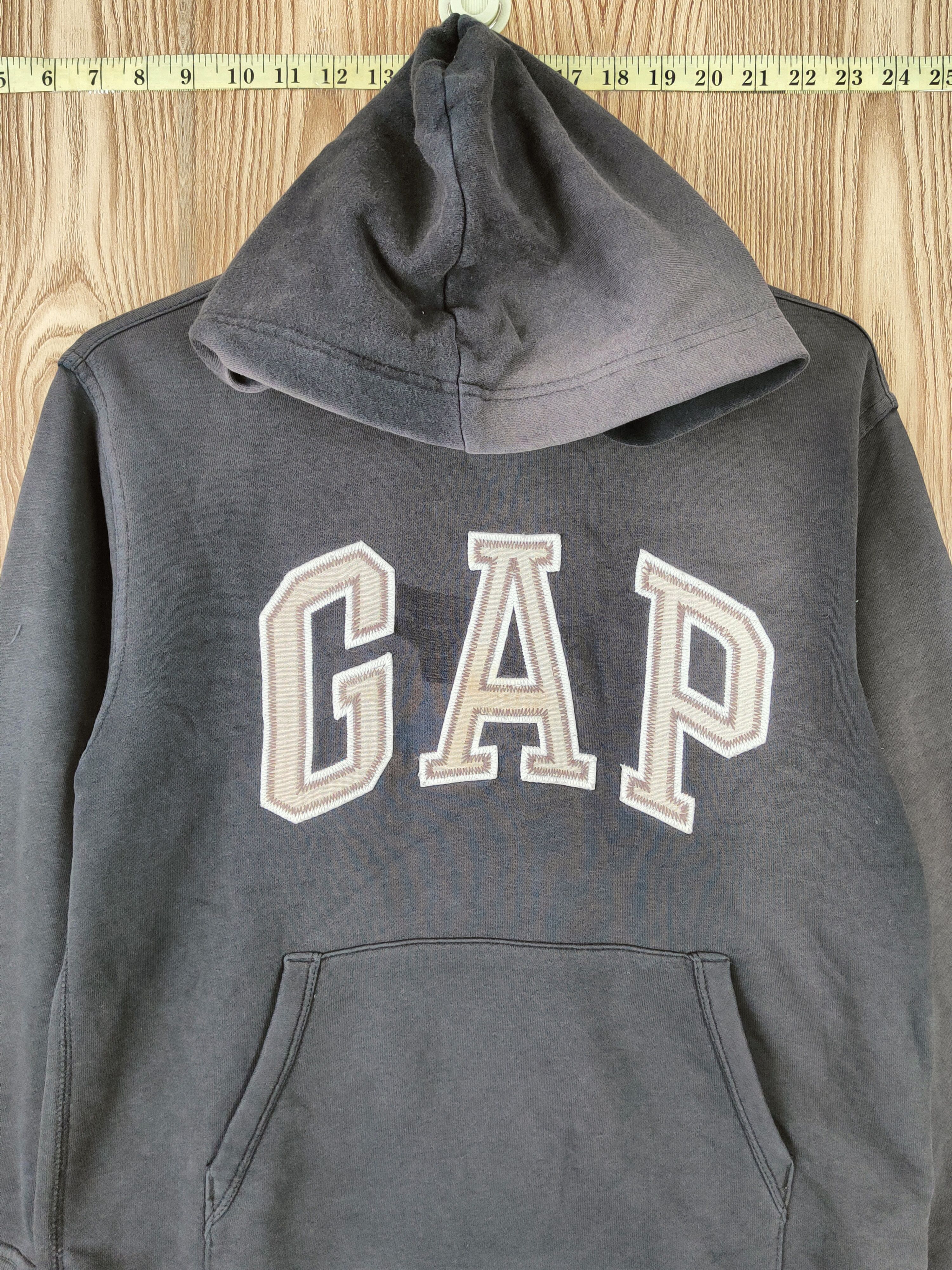 Gap × Vintage Vintage 💥 Gap Black Faded Hoodie Sweatshirts Size US M / EU 48-50 / 2 - 2 Thumbnail