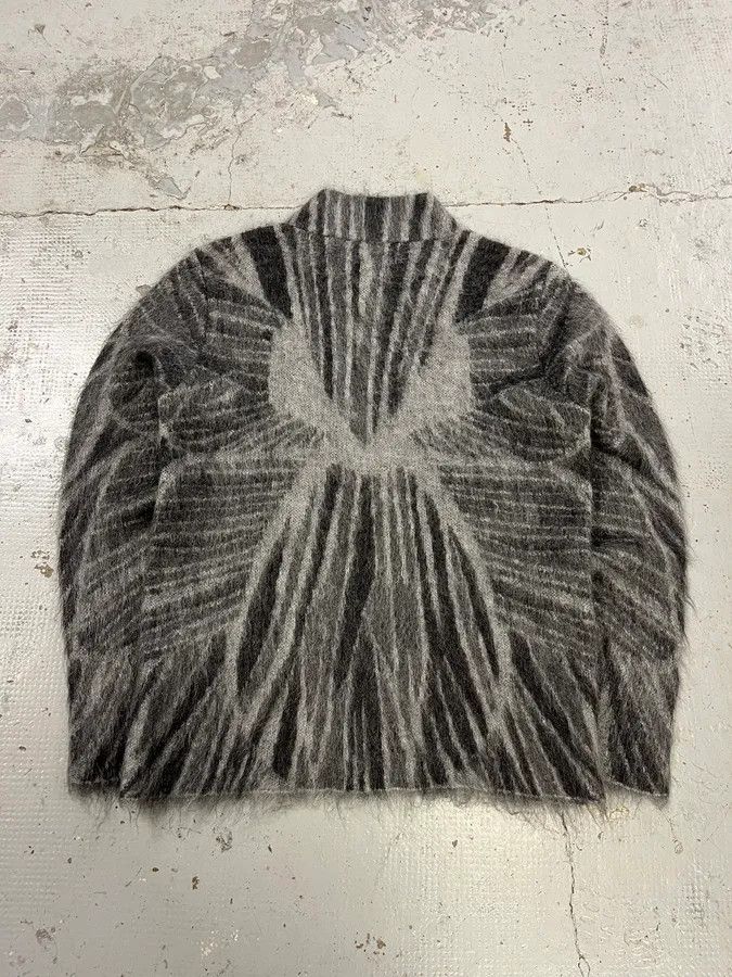 Emporio Armani AW2018 Emporio Armani Abstract Structured Grey Mohair Sweater Size US L / EU 52-54 / 3 - 8 Thumbnail