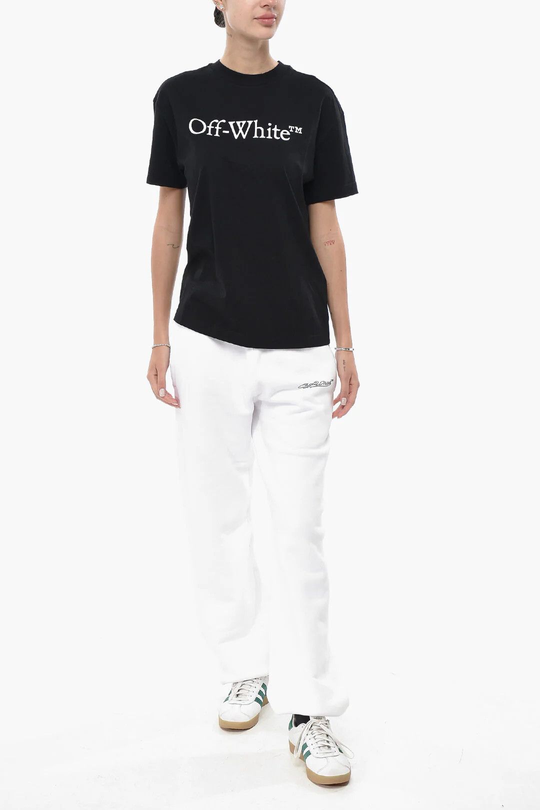 Off-White og1mm0426 Cotton Crewneck T-Shirt in Black Size XS / US 0-2 / IT 36-38 - 4 Thumbnail