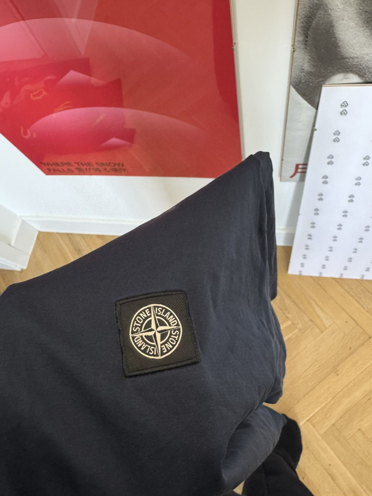 Stone Island SI Mini Logo Patch Tee Navy Hype Streetwear