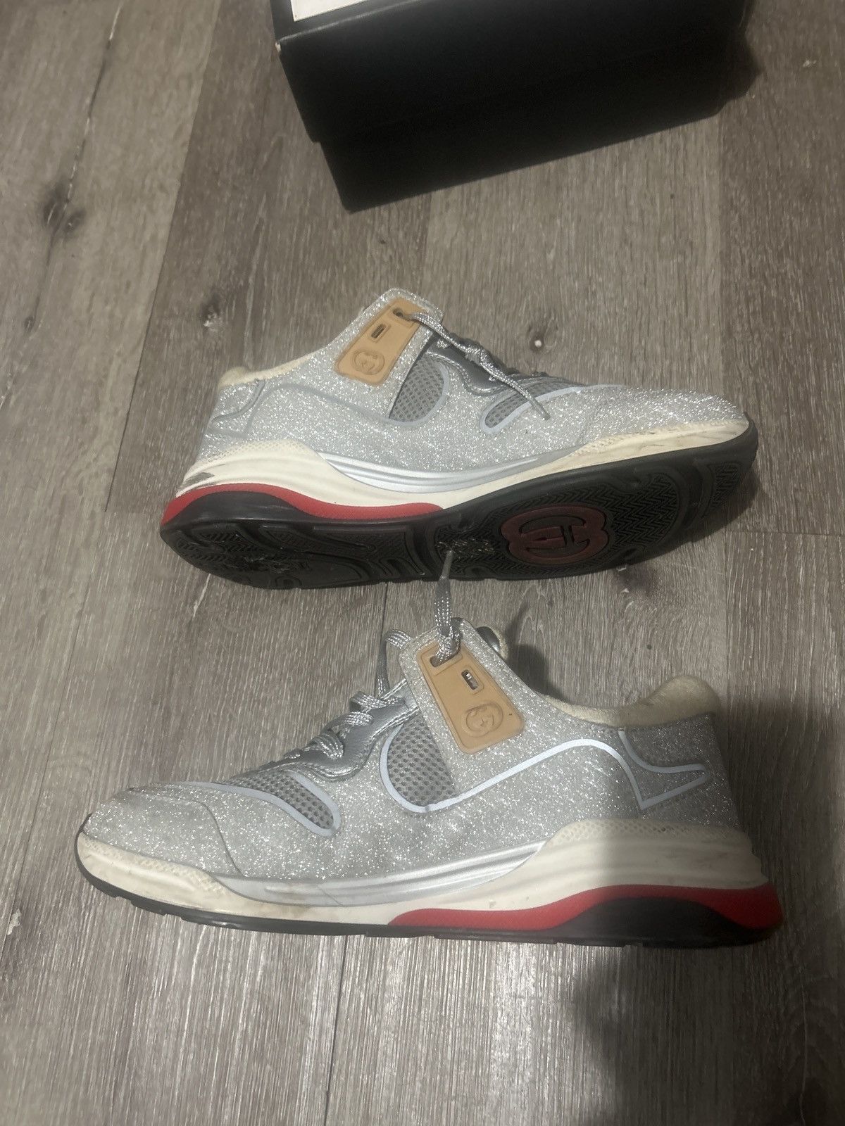 Gucci Gucci ultrapace silver glitter sneakers Size US 9.5 / EU 42-43 - 2 Thumbnail