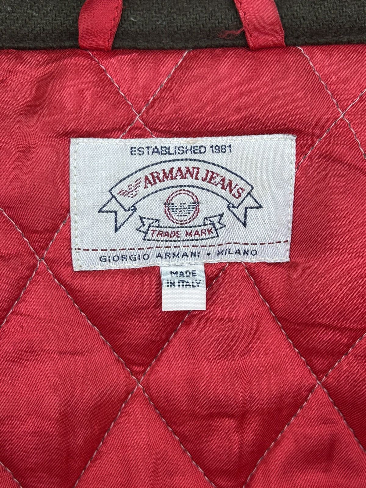 Armani Armani Jeans 90s brown/green felt jacket Size US M / EU 48-50 / 2 - 10 Thumbnail