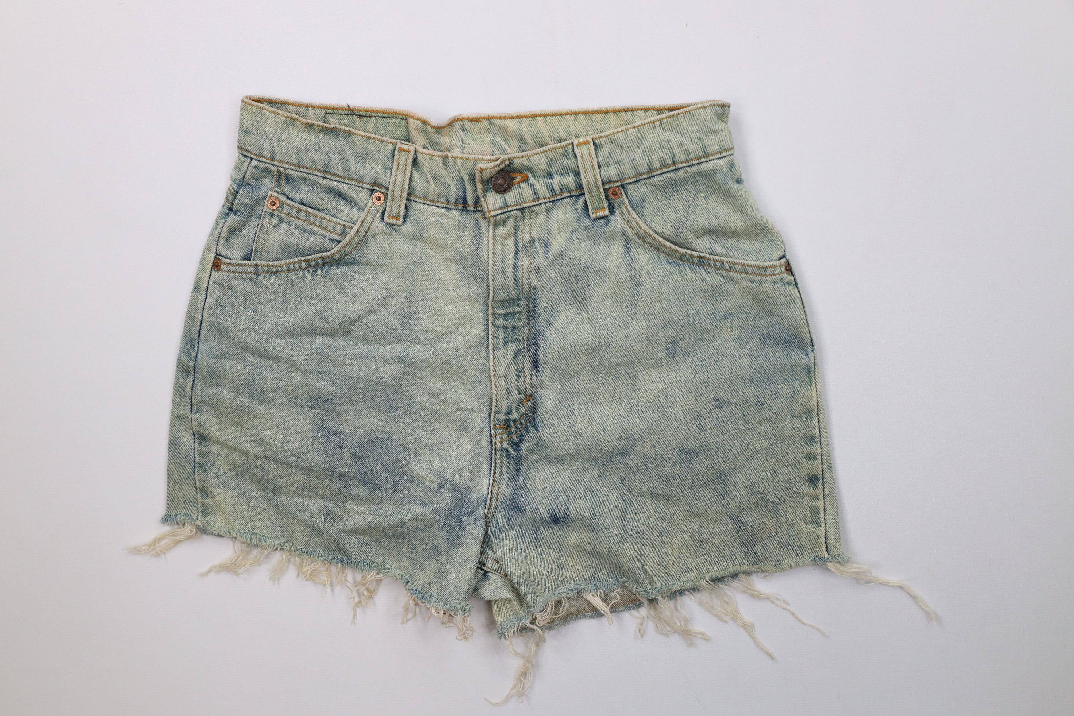 Levi's Vintage 90s Levis 921 Orange Tab Off Denim Shorts Jorts USA Size 34" / US 12 / IT 48 - 1 Thumbnail