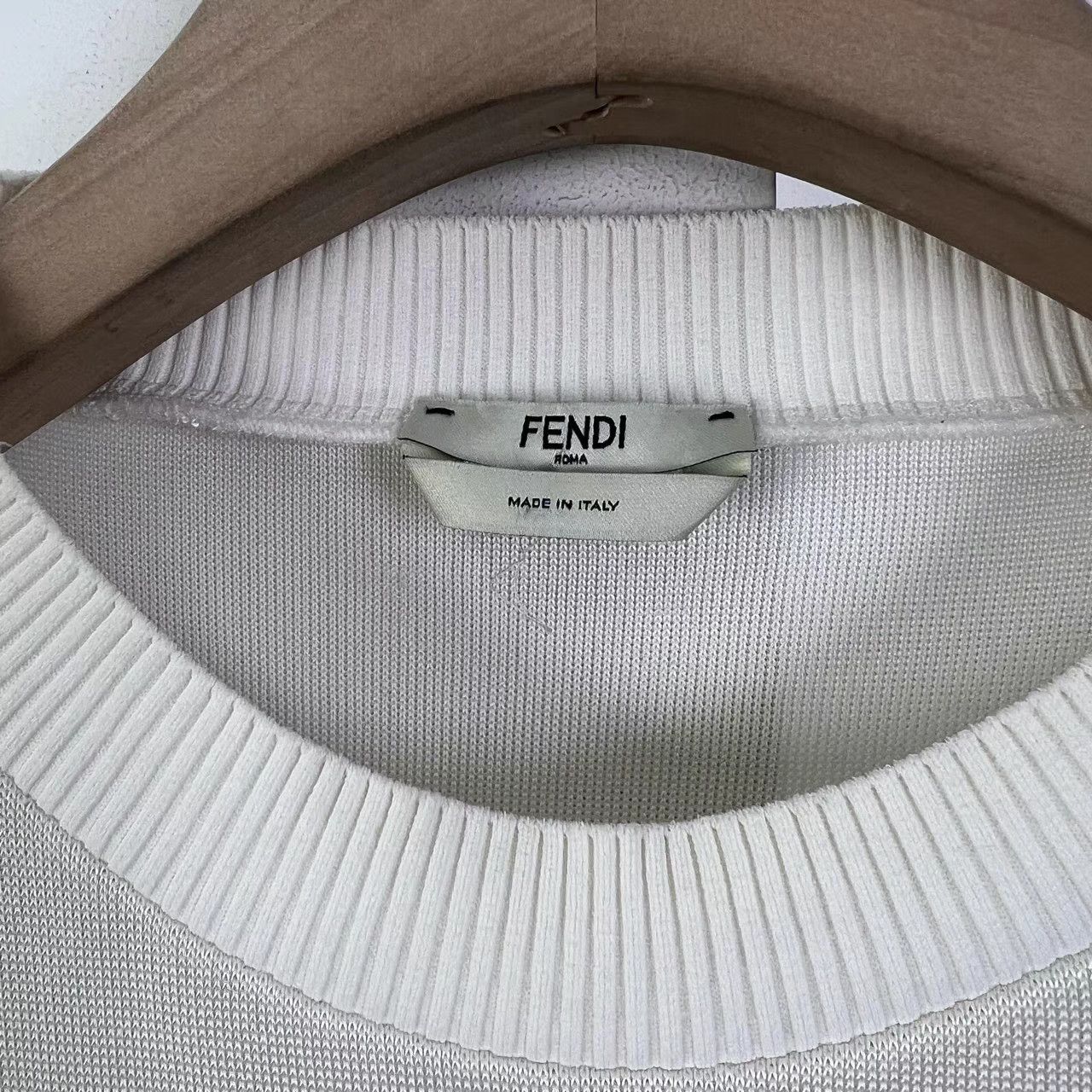 Fendi Fendi Karl Lagerfeld Furry Embroidered Sweatshirt K12 Size US XXS / EU 40 - 6 Thumbnail