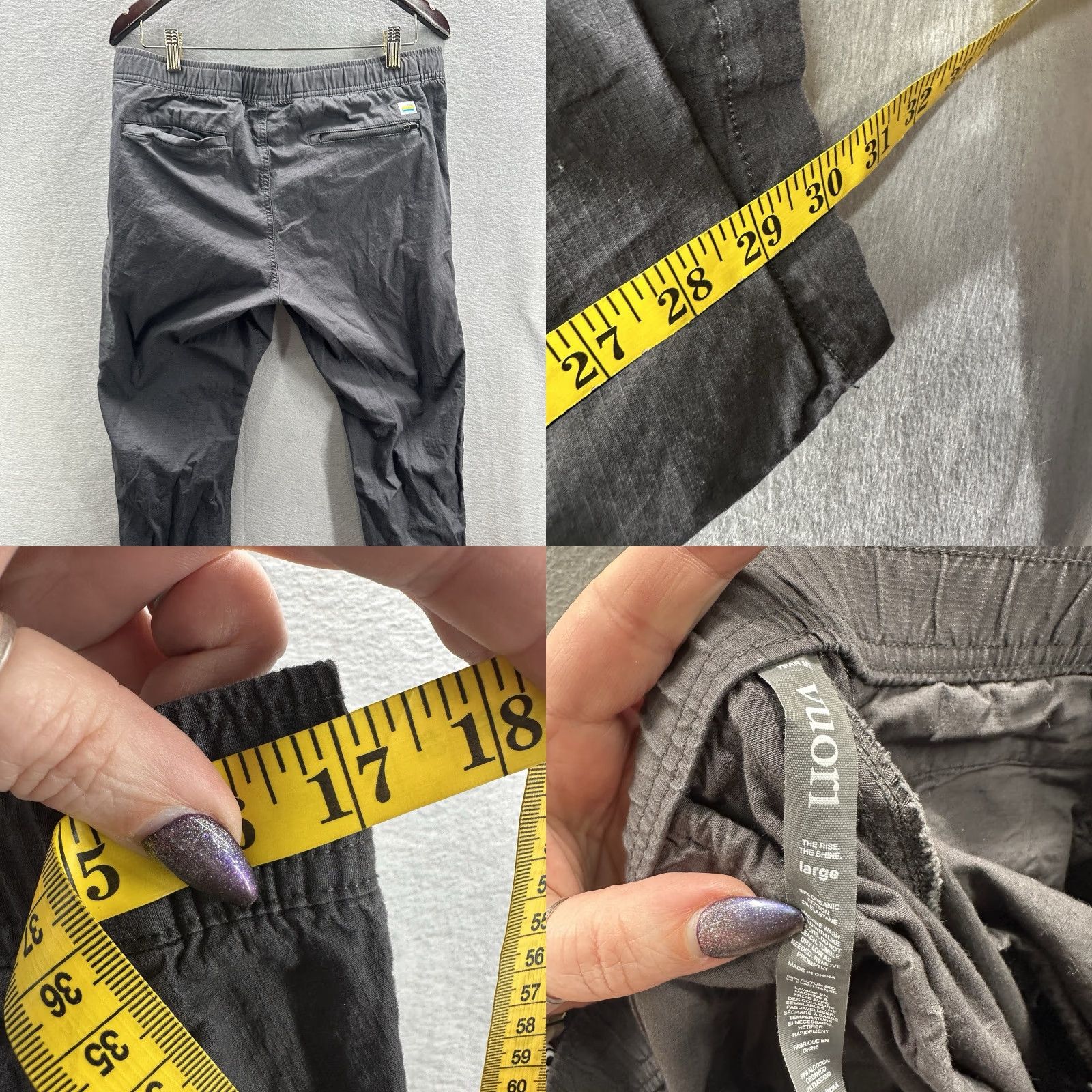 Vuori Vuori Ripstop Climber Pants Mens Large Gray Slim Tapered V412 Outdoors Athleisure Hiking Climbing Preppy Mens Size US 33 - 9 Thumbnail
