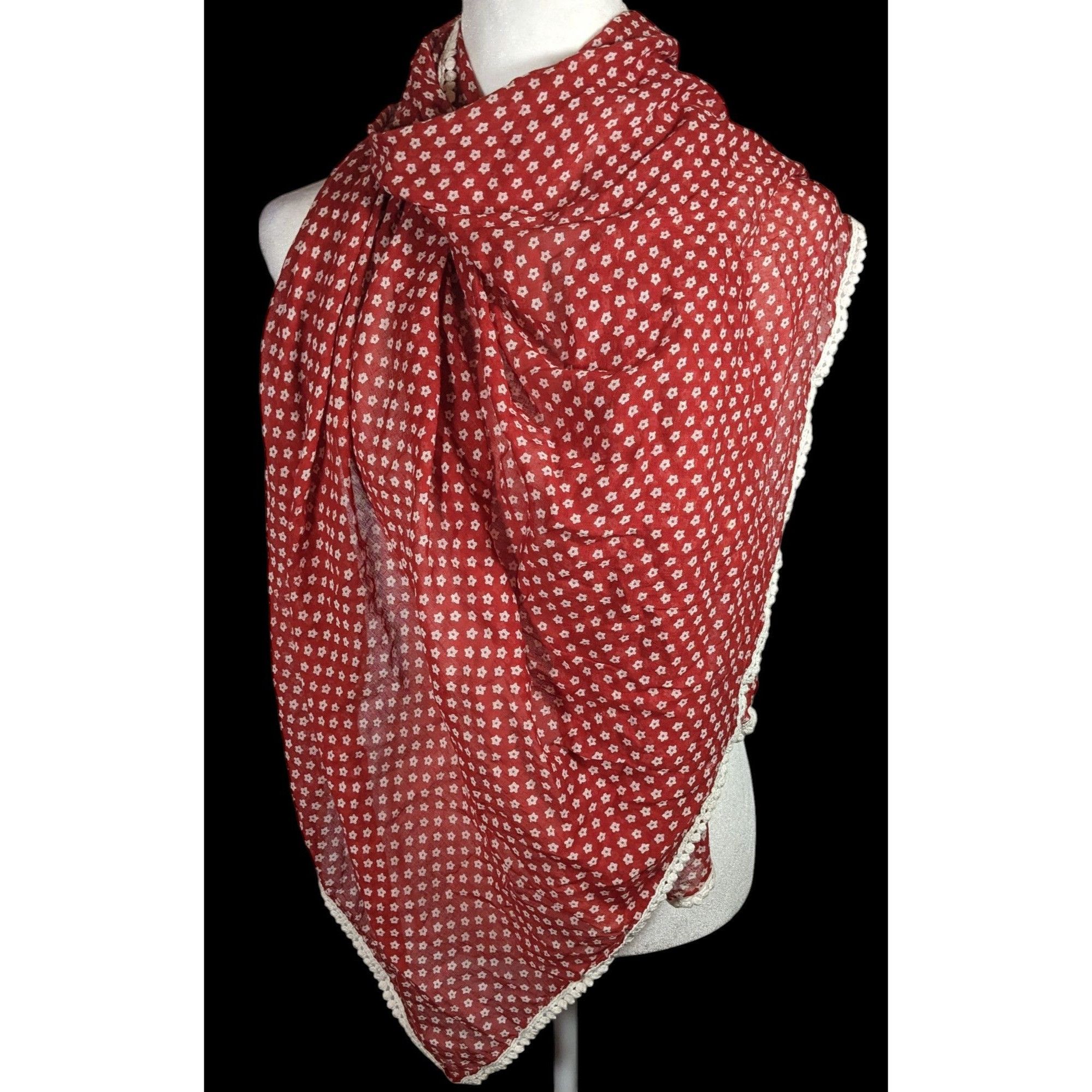 Other Rustic Cottagecore Floral Print Red And White Start With Cro Size ONE SIZE - 1 Thumbnail