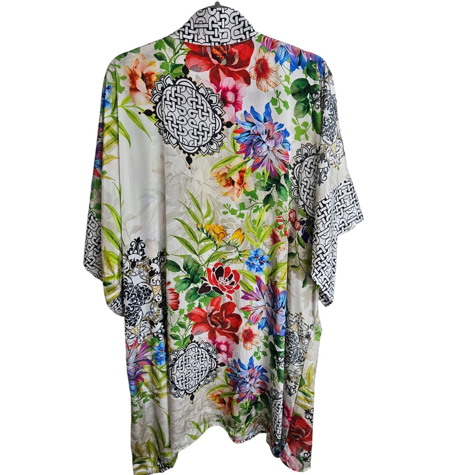 Donna Karan Karyn Seo Womens Floral Artsy Kimono Size XL Open Front Art Size XL / US 12-14 / IT 48-50 - 8 Thumbnail