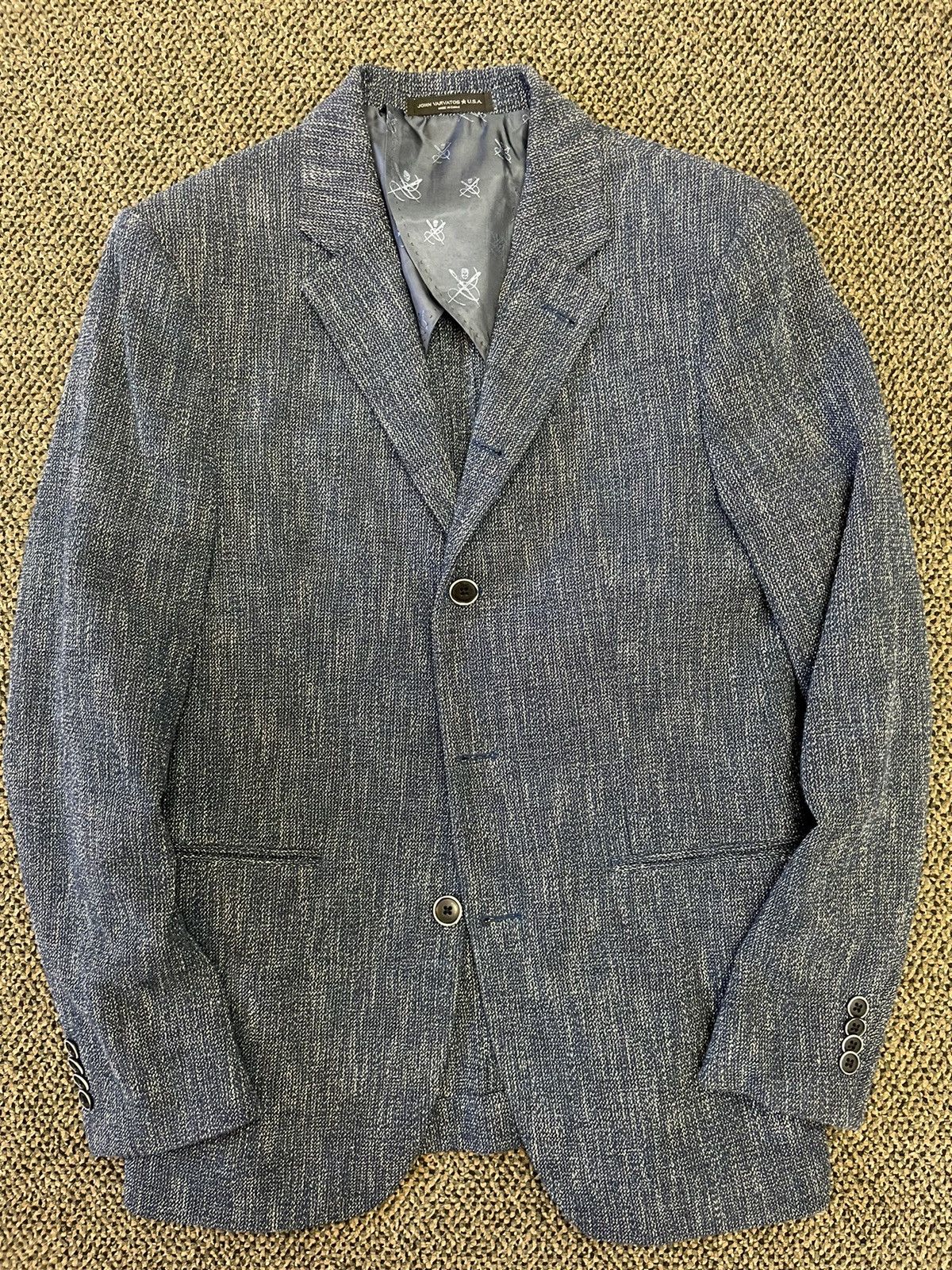 John Varvatos Textured Tweed Buckingham Jacket Size 38R - 6 Thumbnail