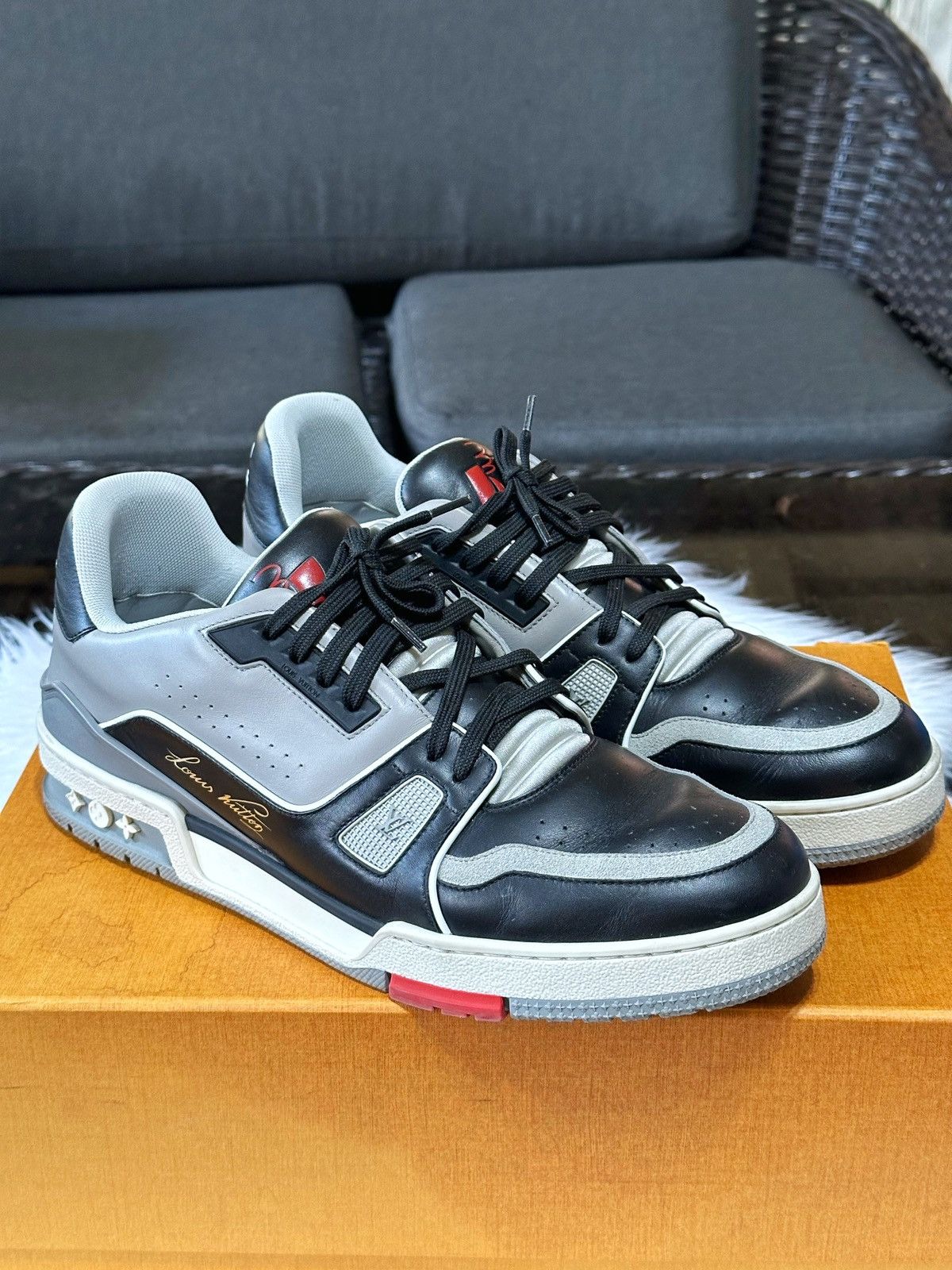 Louis Vuitton × Virgil Abloh Louis Vuitton LV Trainer Black Louis Vuitton × Virgil Abloh Louis Vuitton LV Trainer Black
