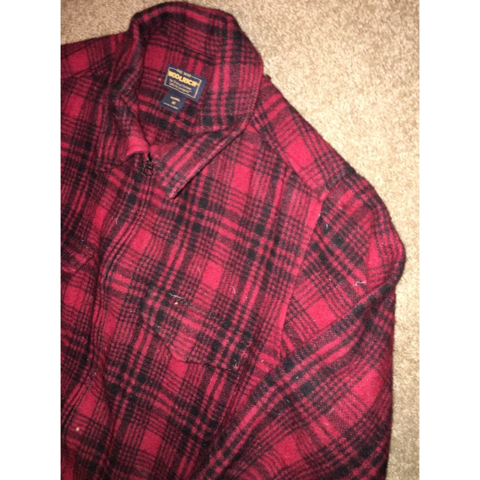 Vintage Woolrich Womens Shirt M Red Flannel Full Zip Wool Red/Black Size M Size M / US 6-8 / IT 42-44 - 2 Thumbnail