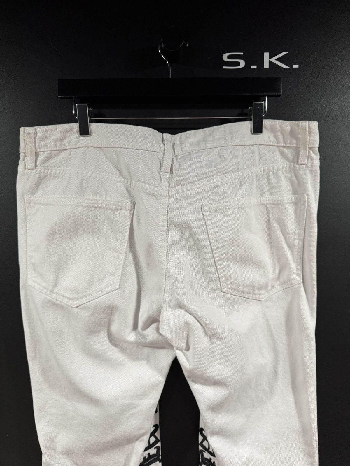 Vlone VLONE Old English Stacked Extended White Denim Jeans XXL Size US 38 / EU 54 - 8 Thumbnail