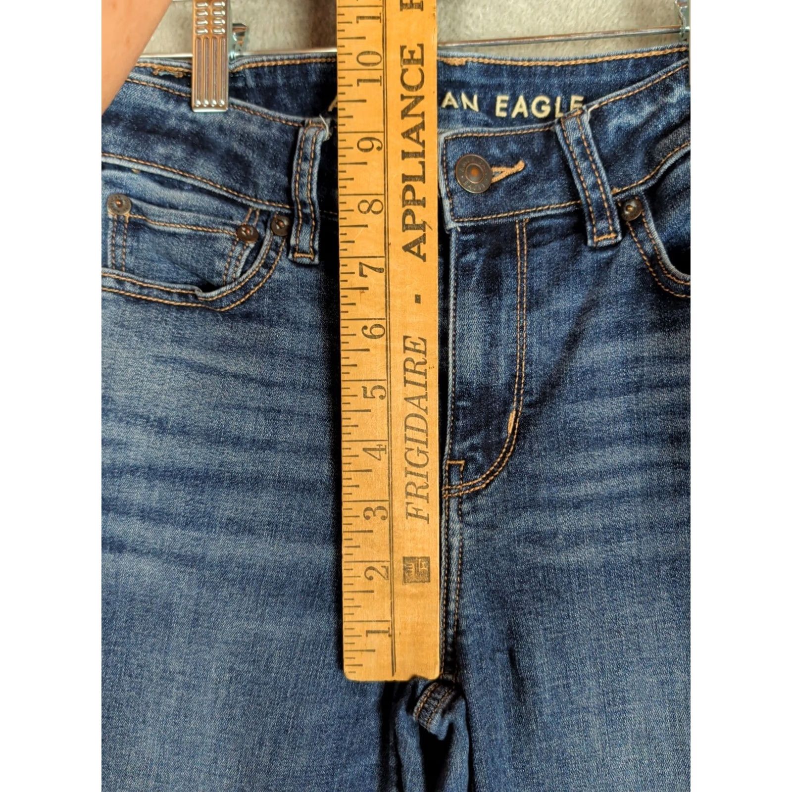 American Eagle Outfitters American Eagle Festival Flare Jeans sz 0 short Stretch Hippie Boho Blue Size 25" / US 0 / IT 36 - 5 Thumbnail