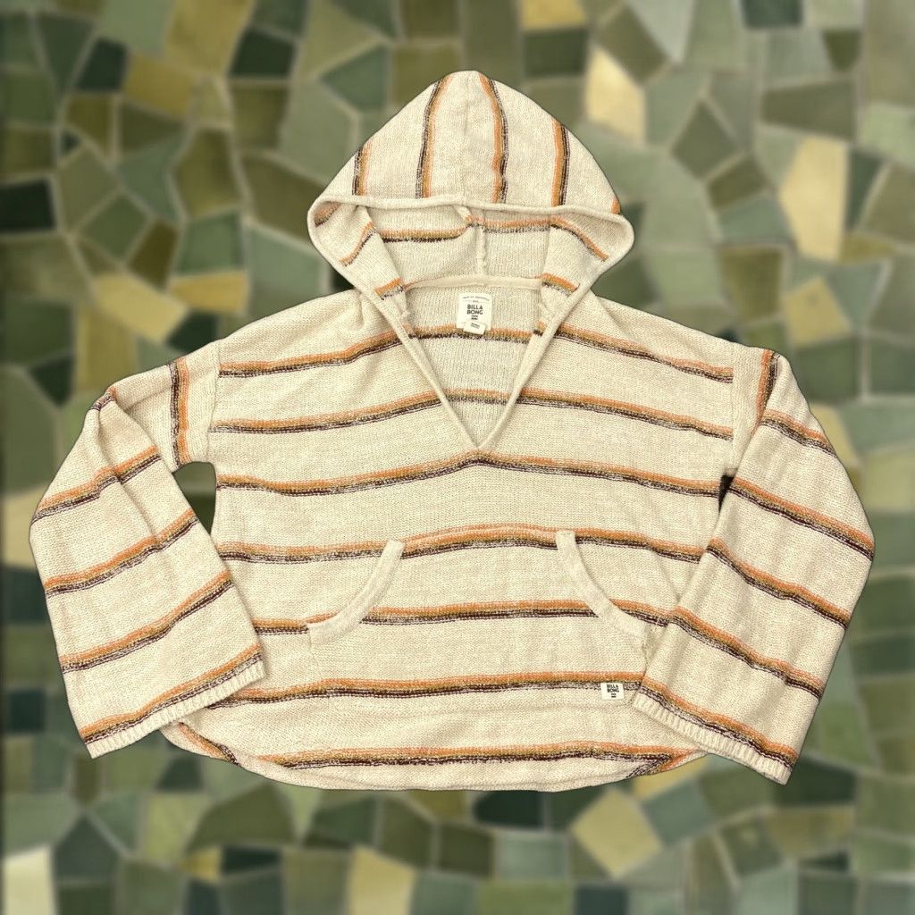 Billabong BILLABONG Beige Baja Stripe Hoodie Pullover Sweater Womens Small Size S / US 4 / IT 40 - 1 Thumbnail