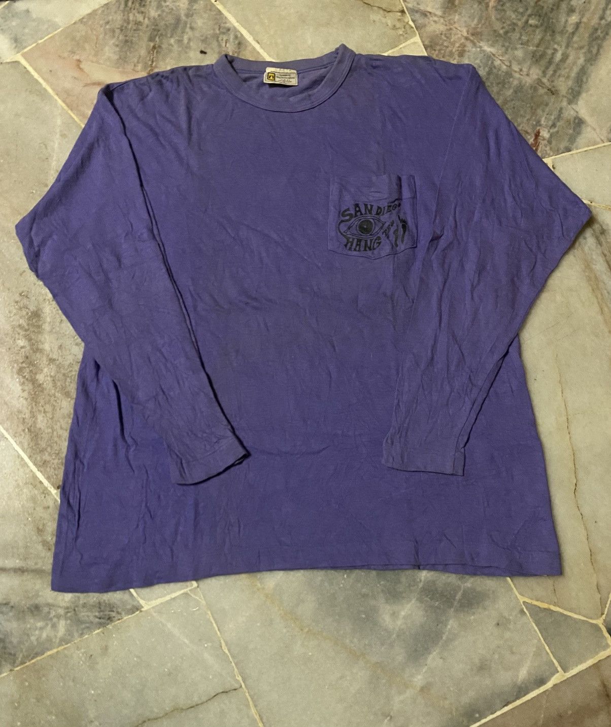Hang Ten Vintage 90s Hang Ten San Diego Single Pocket L/S T Shirt Size US M / EU 48-50 / 2 - 3 Thumbnail