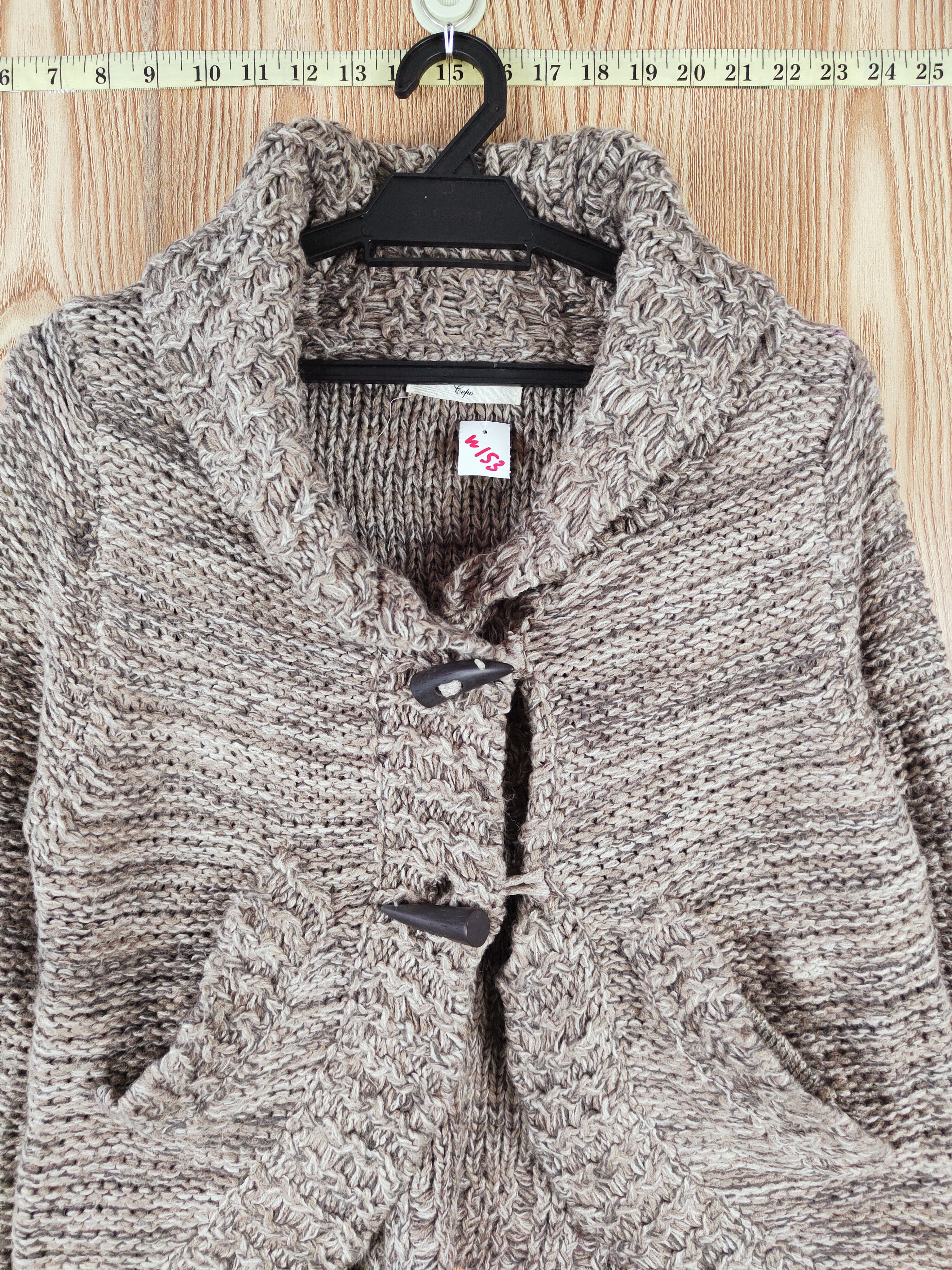 Japanese Brand Cepo Brown Duffle Knitwear Cardigan #W153 Size S / US 4 / IT 40 - 2 Thumbnail