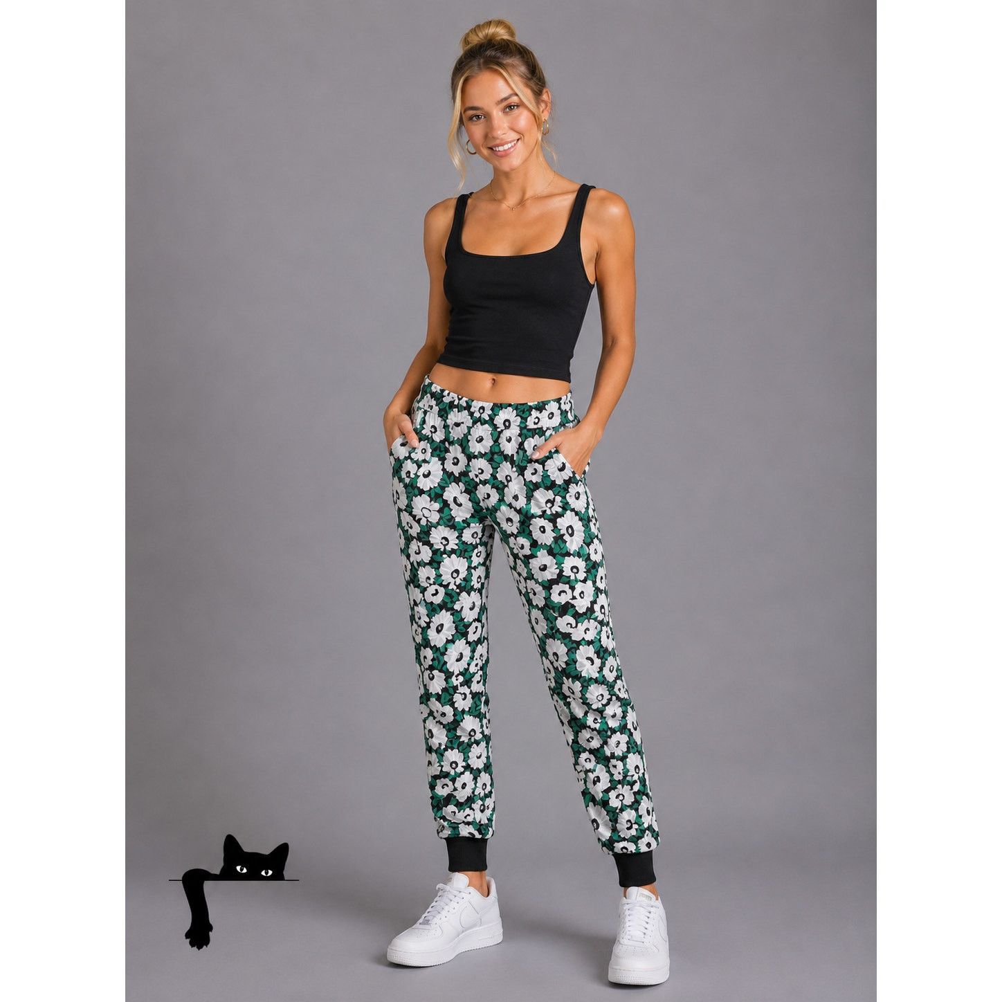 Stella McCartney Stella McCartney White Black Green Julia Flora Jogger Pants Size 42" / US 20 - 3 Thumbnail