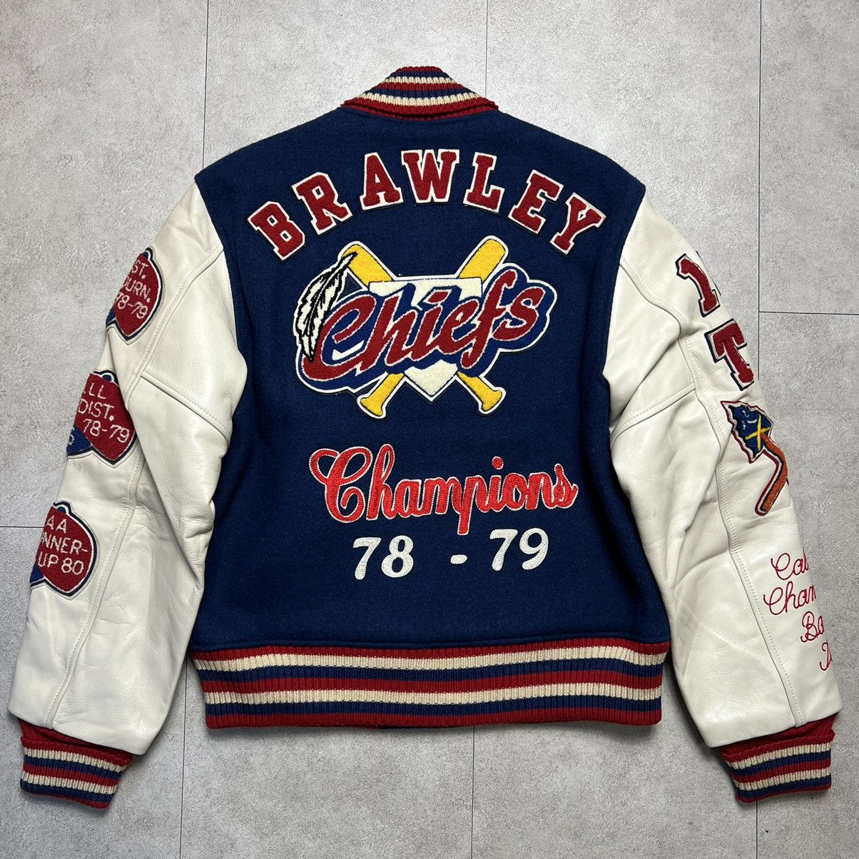 Japanese Brand × Toyo Enterprises × Whitesville Style eyes BRAWLEY Baseball Leather Virsity Jacket Size US L / EU 52-54 / 3 - 2 Thumbnail