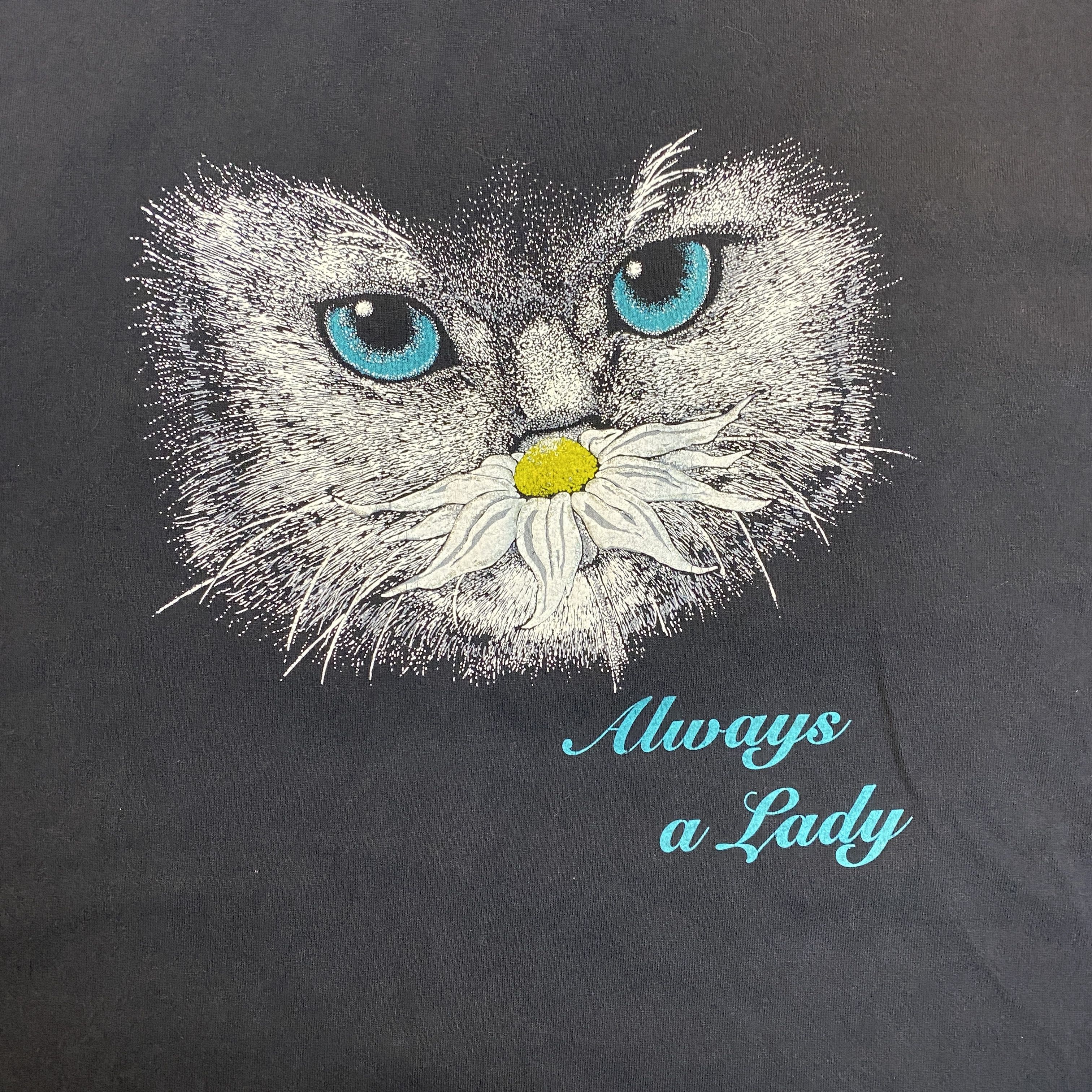 Vintage Vintage Y2K Heavy Always a Lady Cat Graphic T-Shirt XL Size XL / US 12-14 / IT 48-50 - 4 Thumbnail